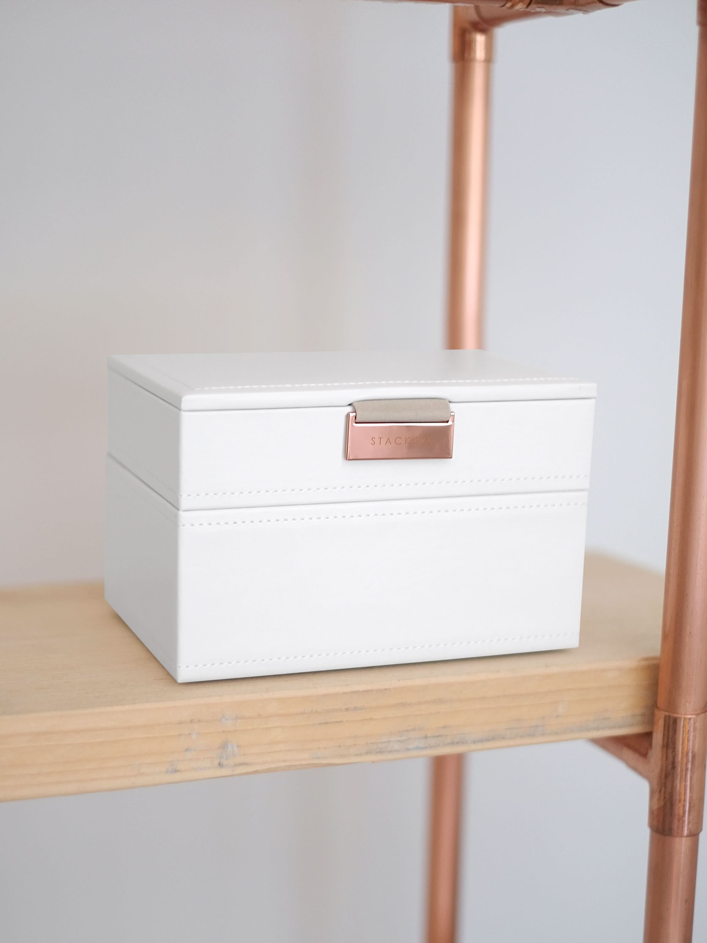 Stackers Mini Juwelendoos Set van 2 Wit & Roze - Mystackers