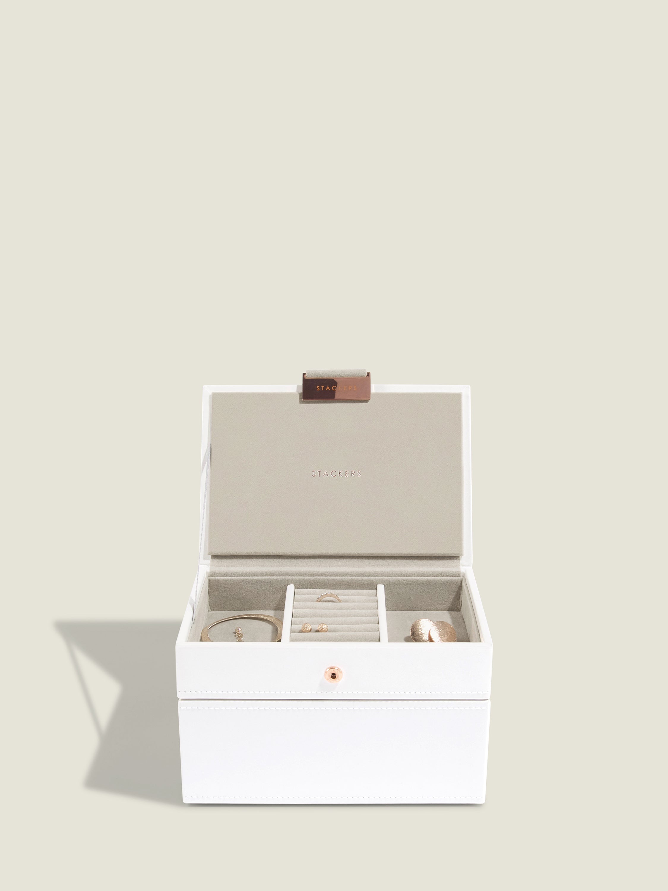 Stackers Mini Boîte à Bijoux Lot de 2 Blanc & Rose