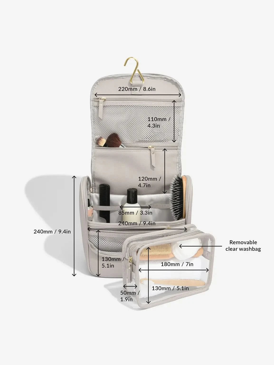 Stackers hangende Toilettas Taupe - Mystackers