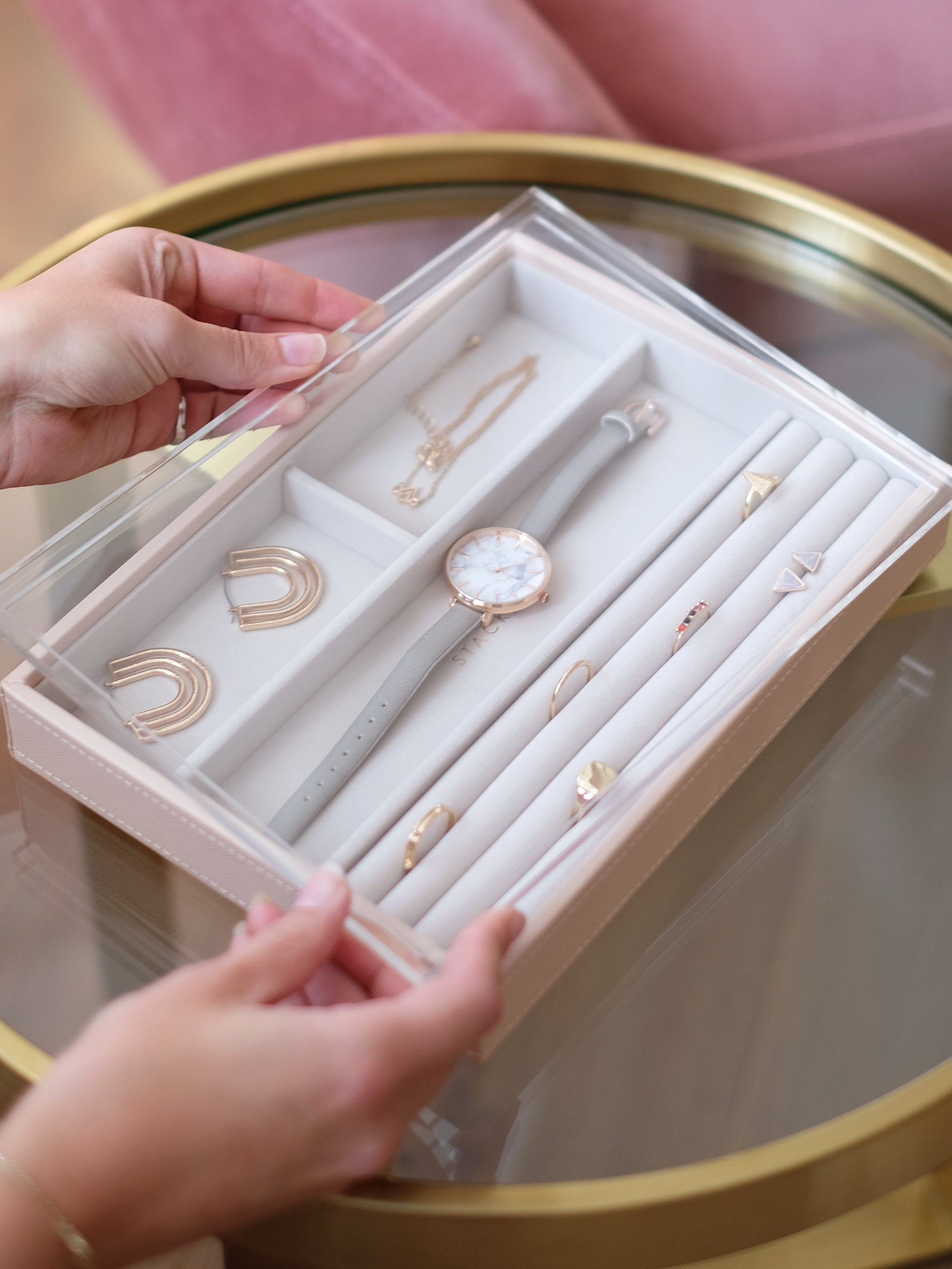 Stackers Couvercle en acrylique pour boîte à bijoux classique