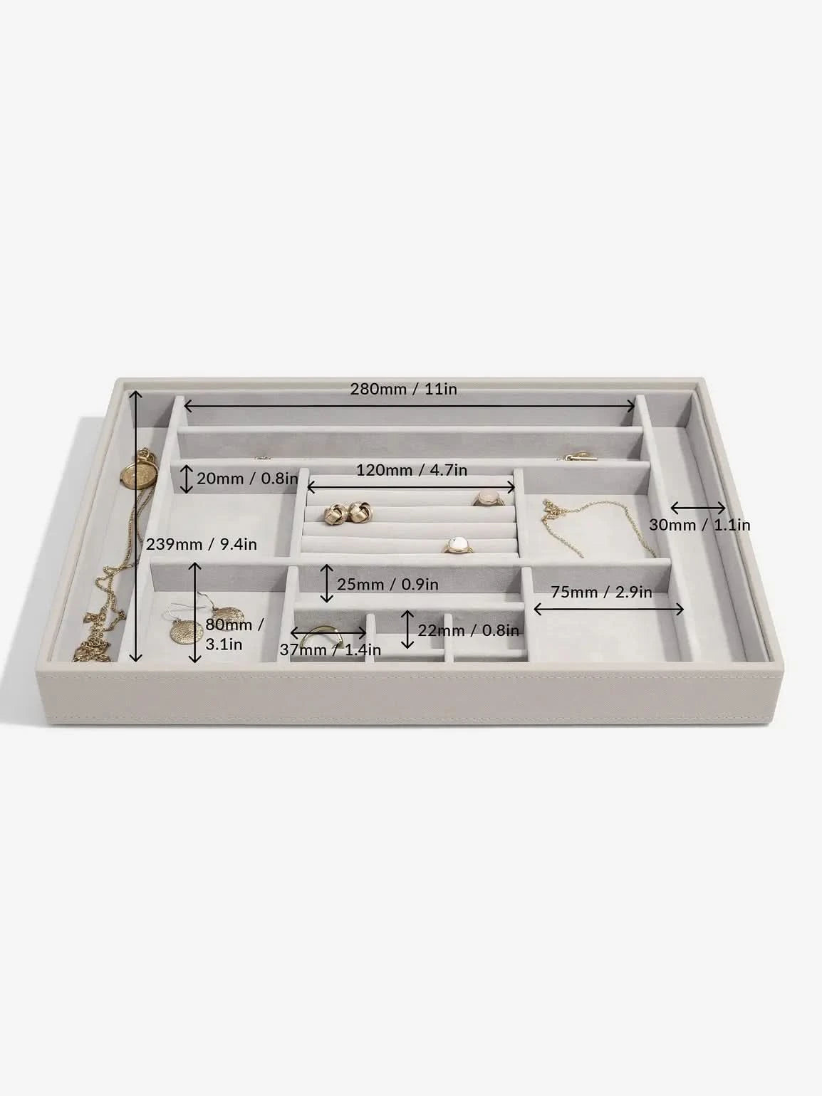 Stackers XL Ring & Accessoireslaag Taupe - Mystackers