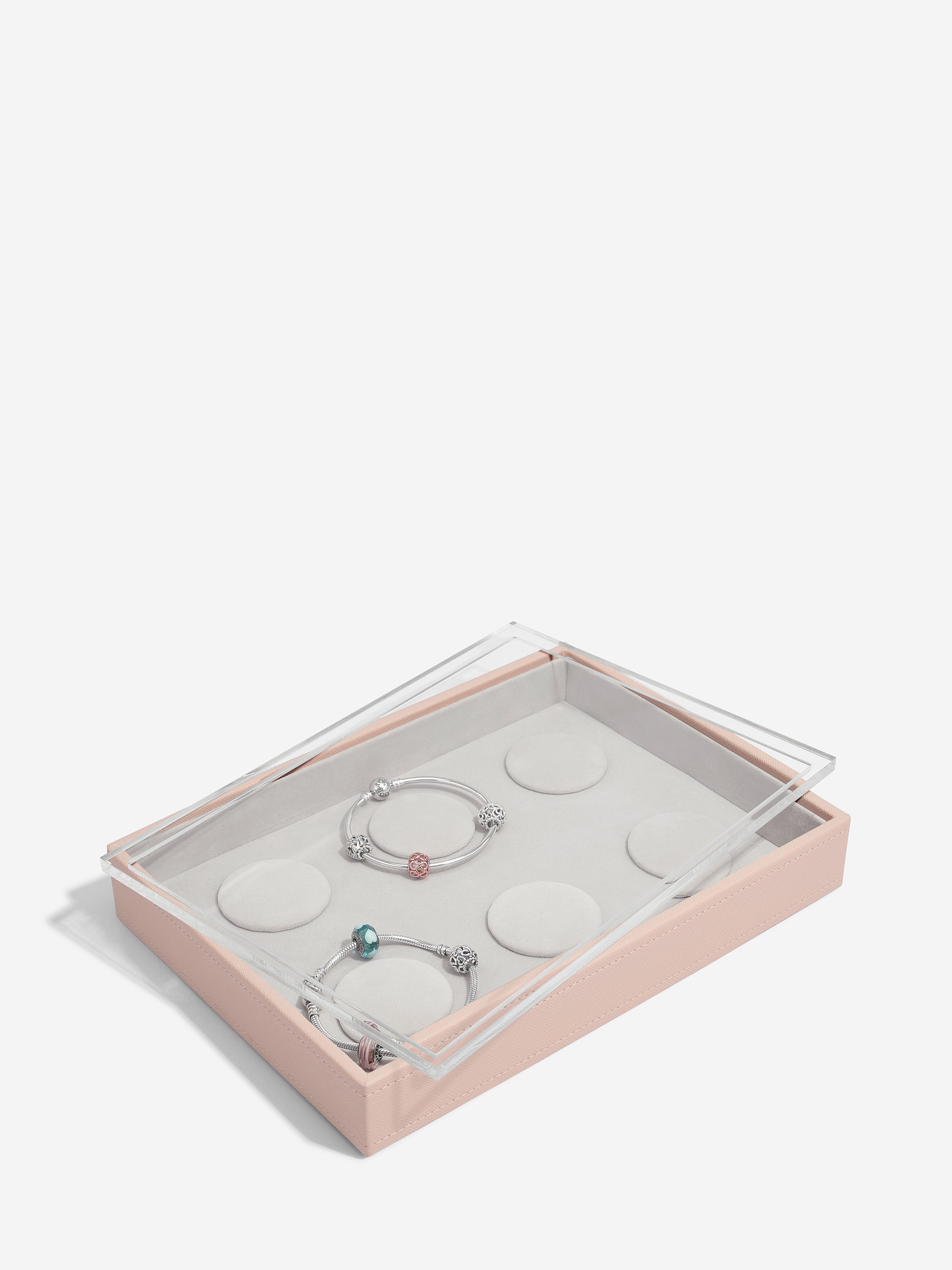 Stackers Armbandenlaag + deksel voor Klassieke Juwelendoos Roze - Mystackers