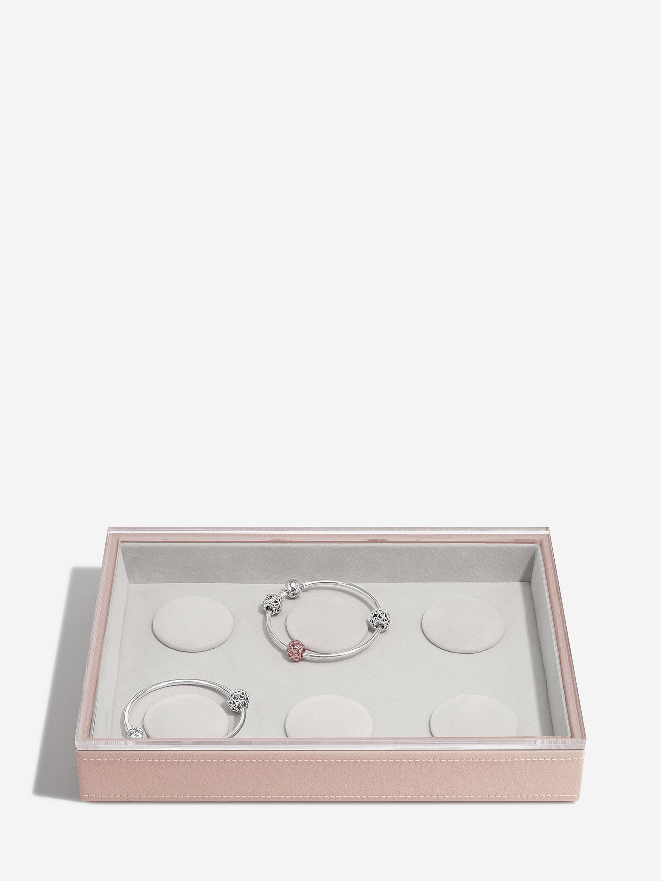 Stackers Armbandenlaag + deksel voor Klassieke Juwelendoos Roze - Mystackers