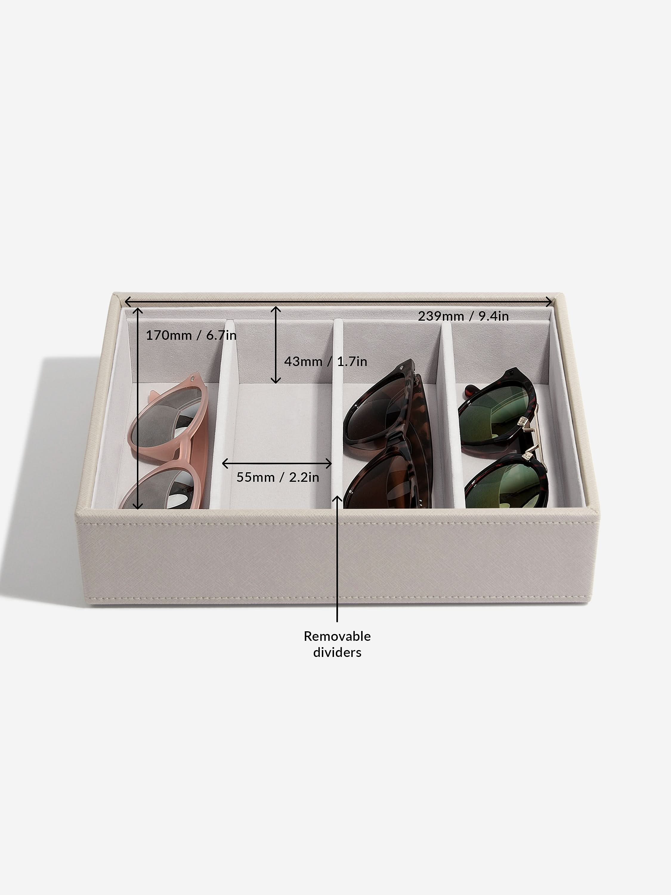 Stackers Bril & Accessoires-laag voor Klassieke Juwelendoos Taupe - Mystackers