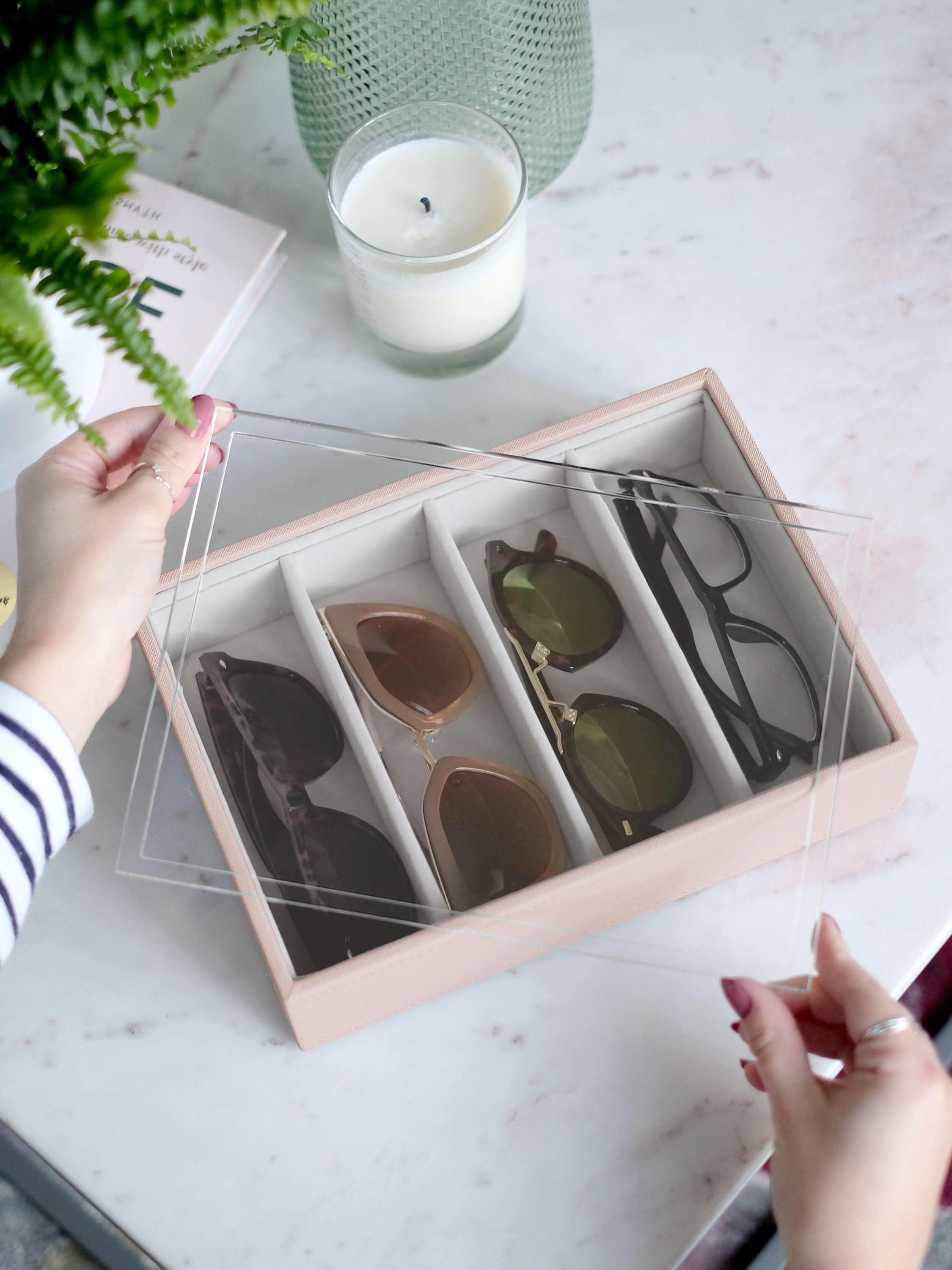 Stackers Bril & Accessoires-laag + doorzichtig deksel Roze - Mystackers