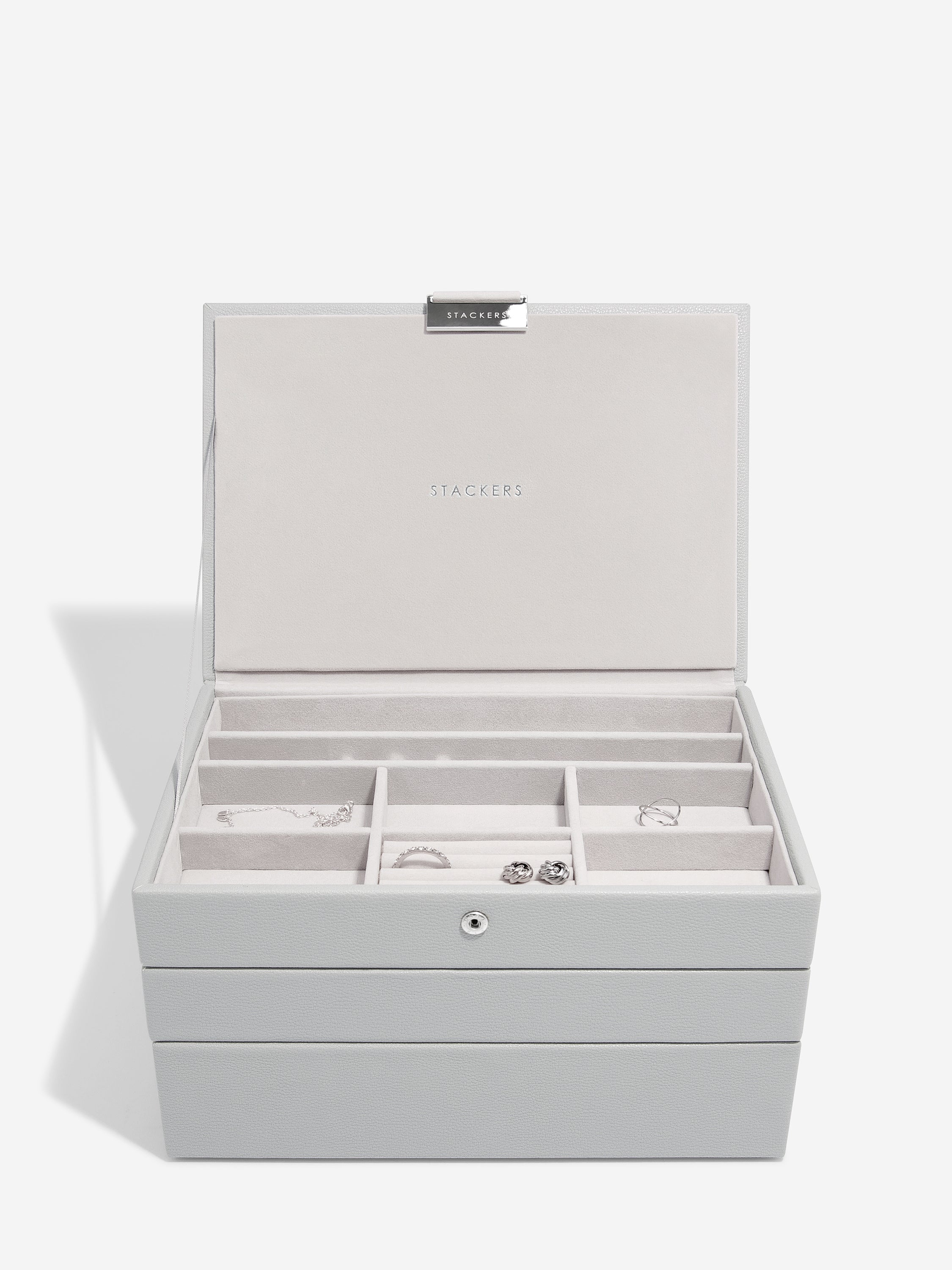 Stackers Classic Jewellery Box Set of 3 Grey