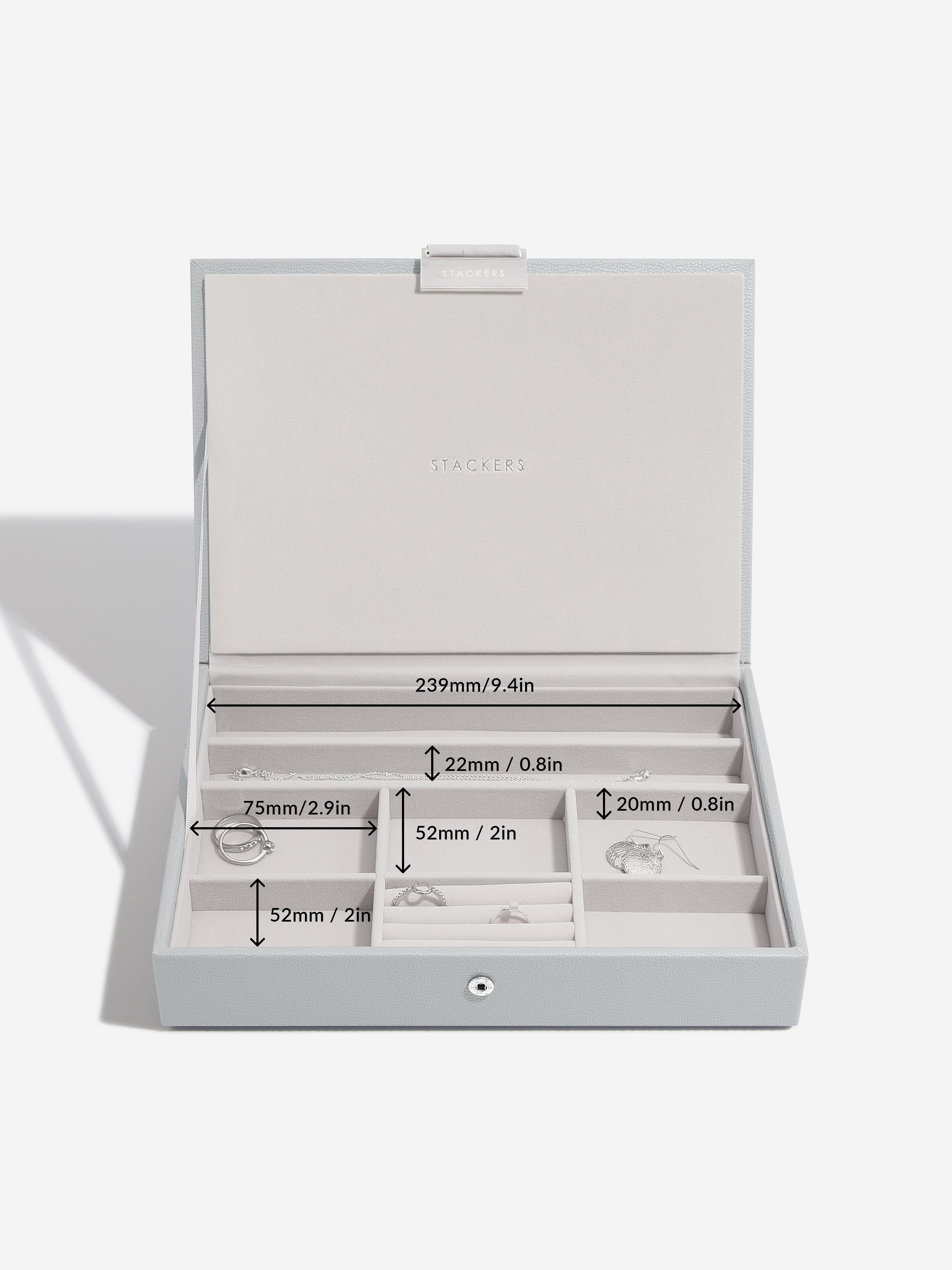 Stackers Classic Jewellery Box Set of 3 Grey