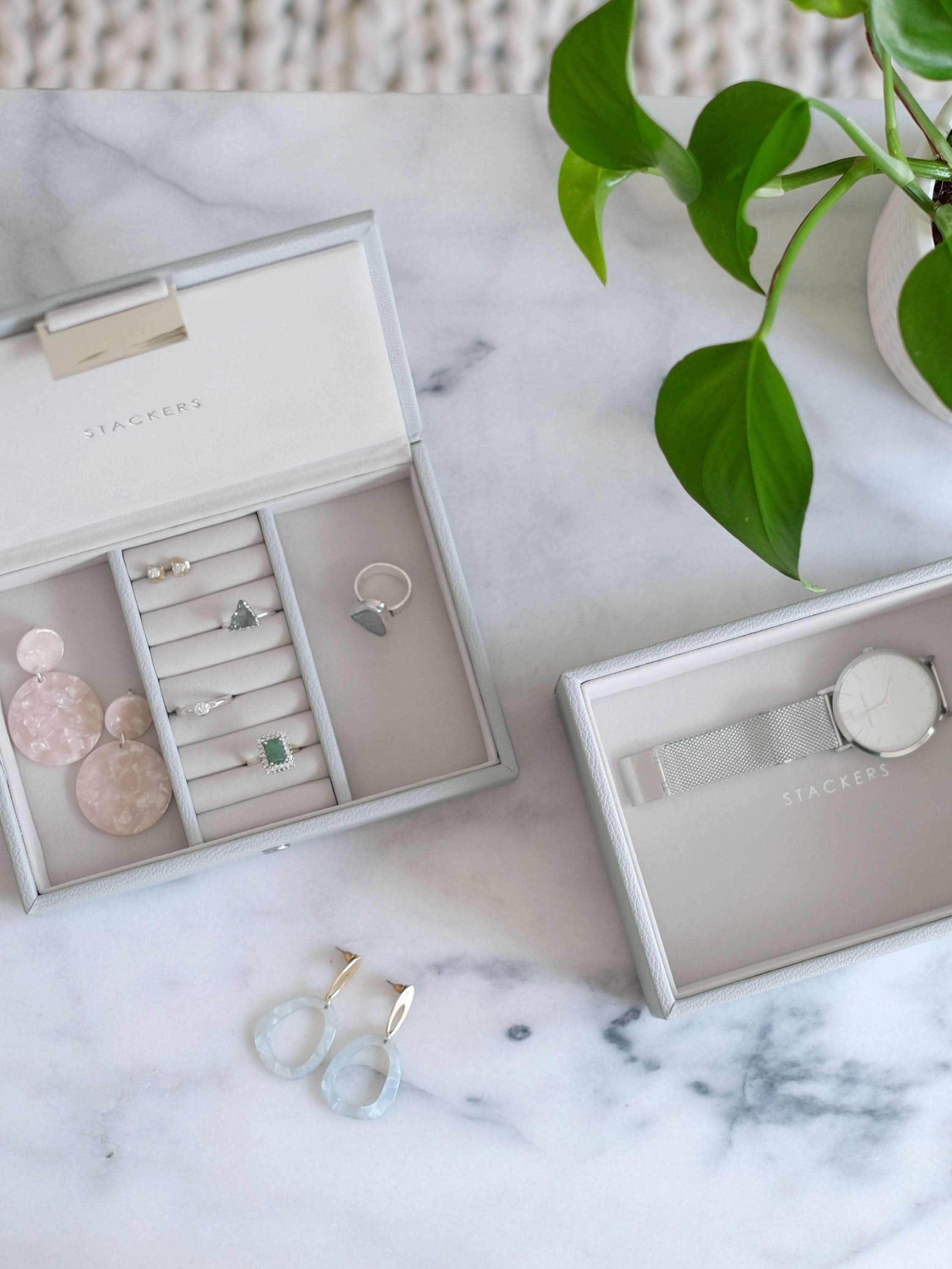 Stackers Mini Juwelendoos Set van 2 Grijs - Mystackers