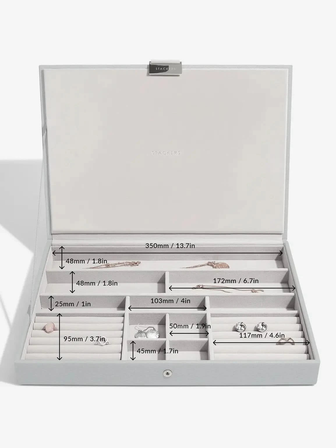 Stackers Deksel voor XL Juwelendoos Grijs - Mystackers