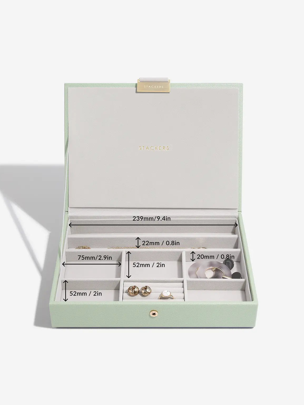 Stackers Lid for Classic Jewellery Box Sage Green