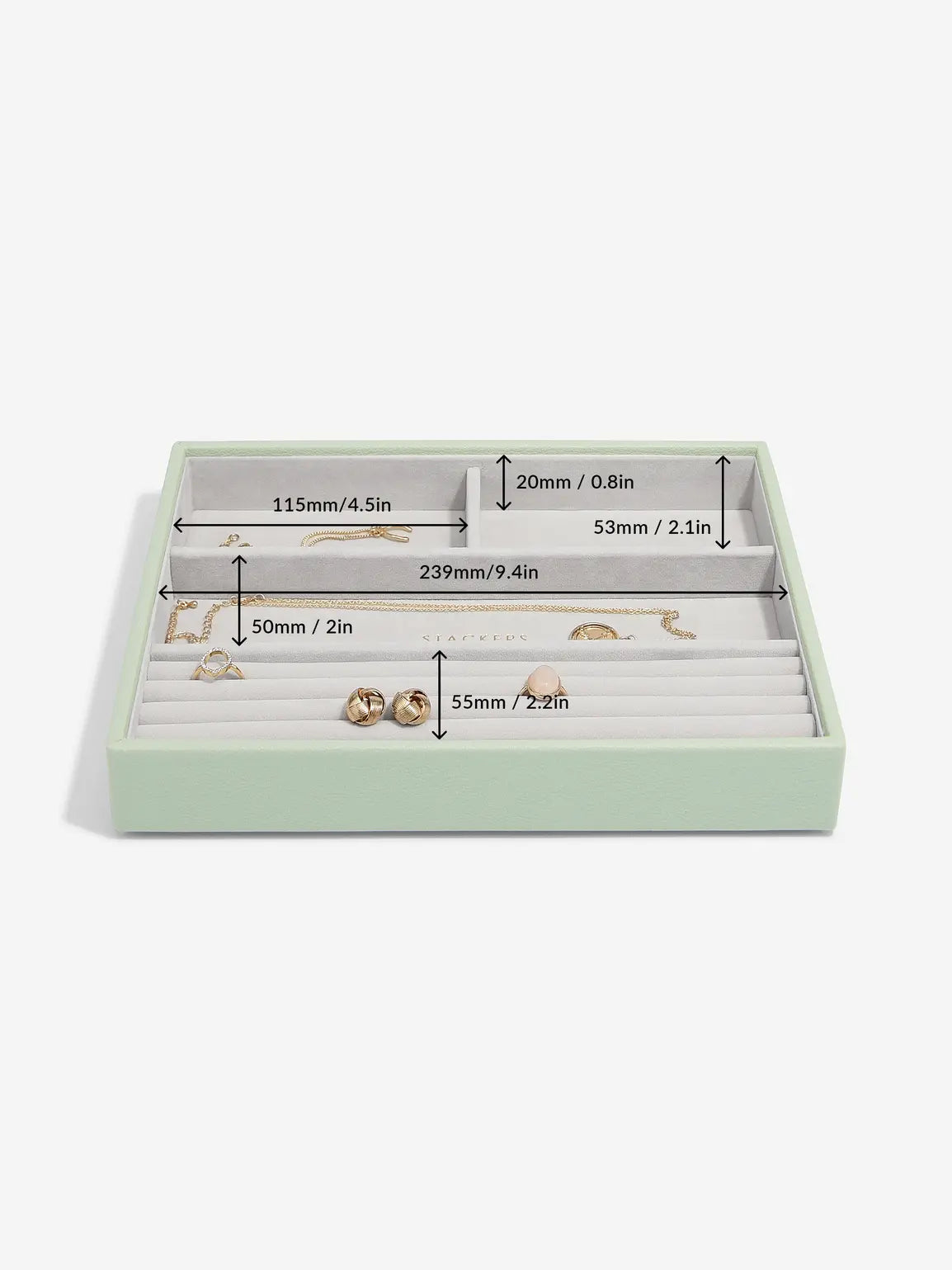 Stackers Ring & Bracelet Layer for Classic Jewellery Box Sage Green