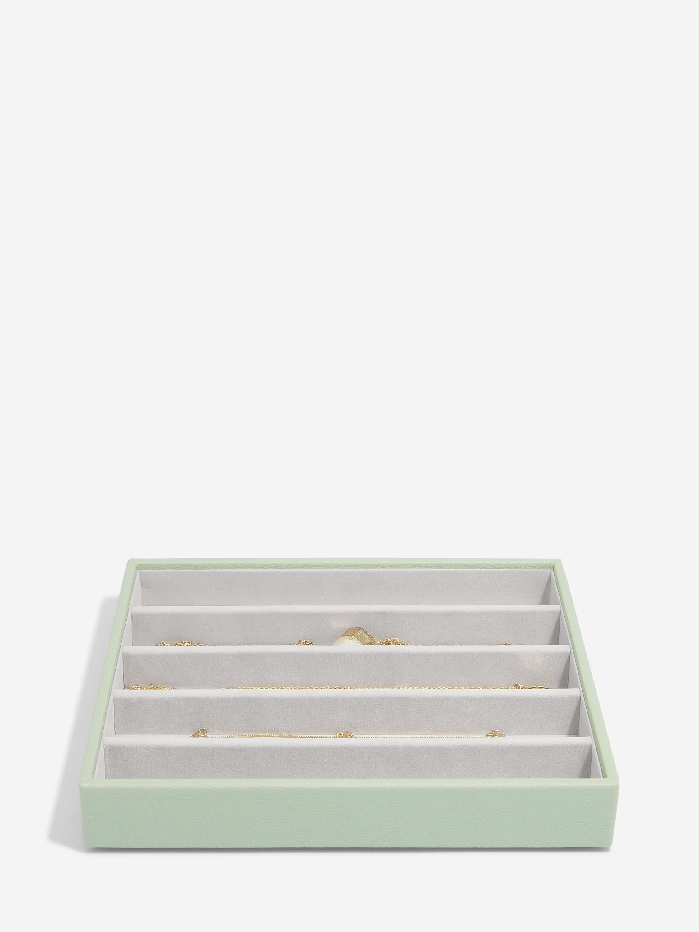 Stackers Halskettingenlaag voor Klassieke Juwelendoos Saliegroen - Mystackers