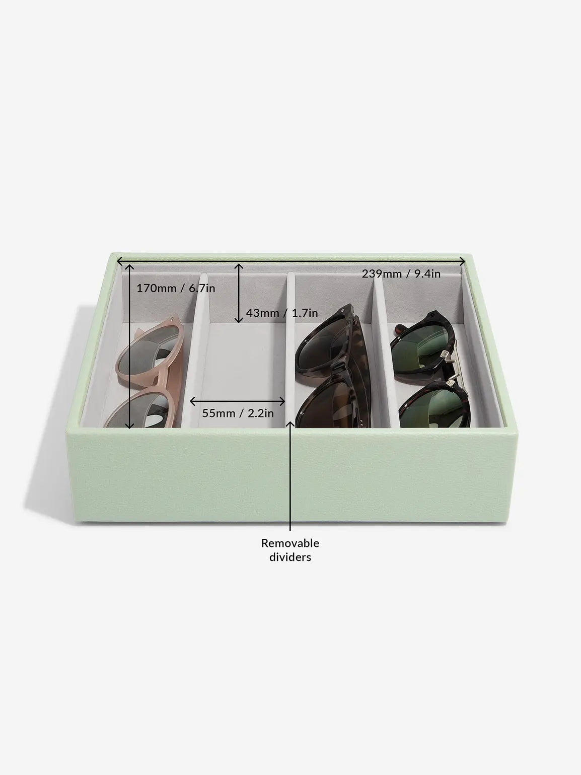 Stackers Bril & Accessoires-laag voor Klassieke Juwelendoos Saliegroen - Mystackers