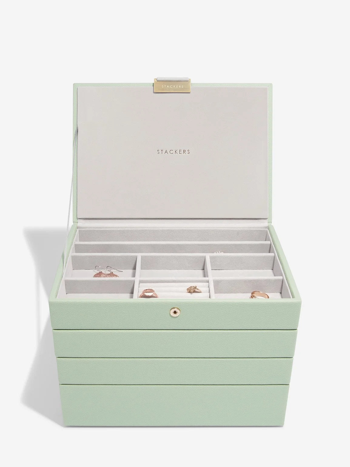 Stackers Classic Boîte à Bijoux Lot de 4 Vert Sauge