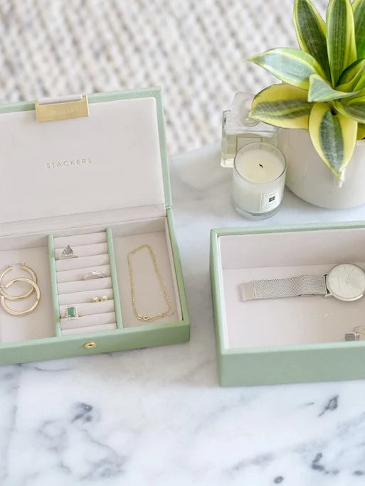 Stackers Mini Boîte à Bijoux Lot de 2 Vert Sauge