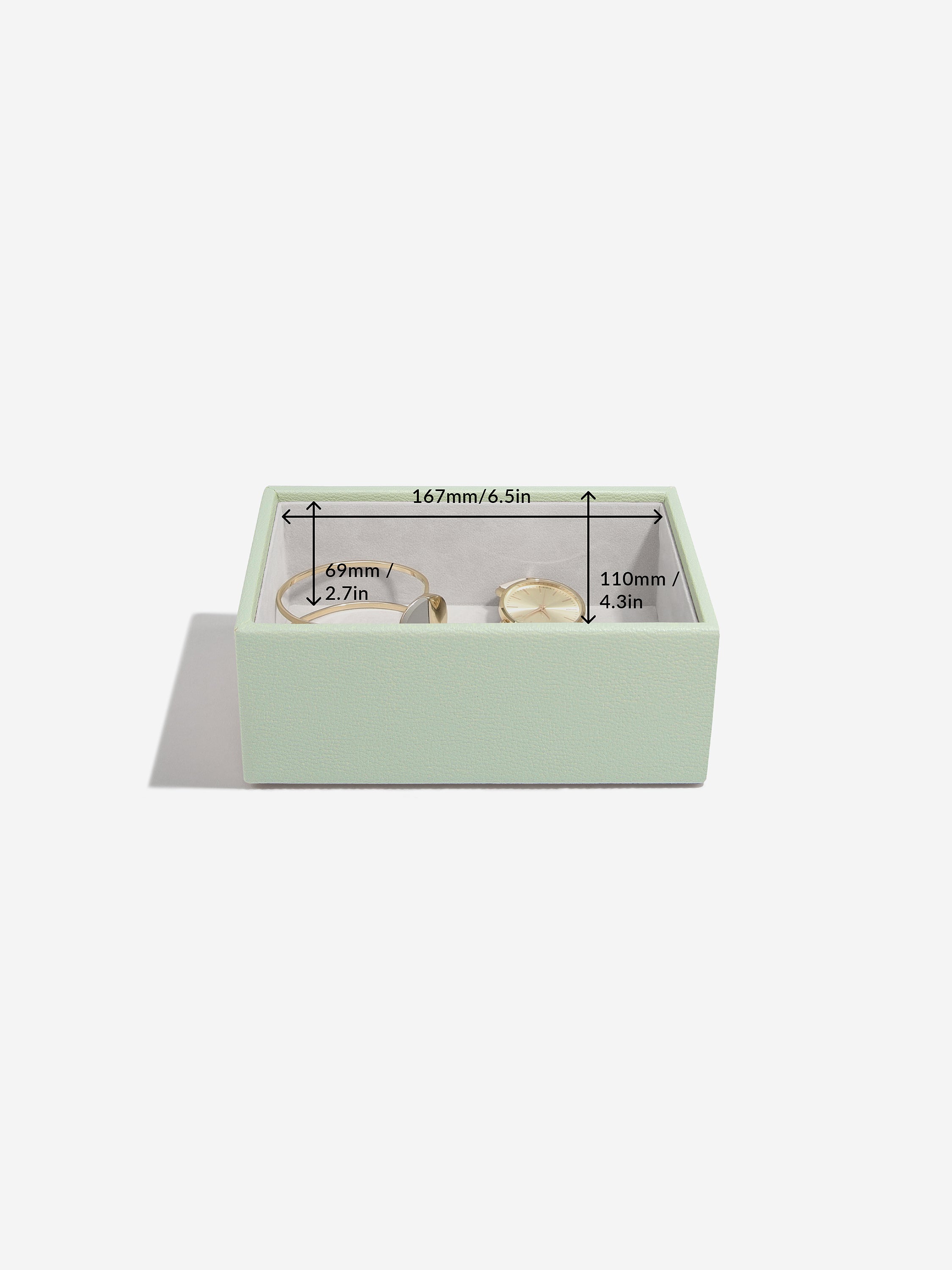 Stackers Mini Horloge & Accessoirelaag Saliegroen - Mystackers