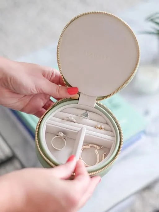Stackers Ronde Travel Jewellery Box Saliegroen - Mystackers
