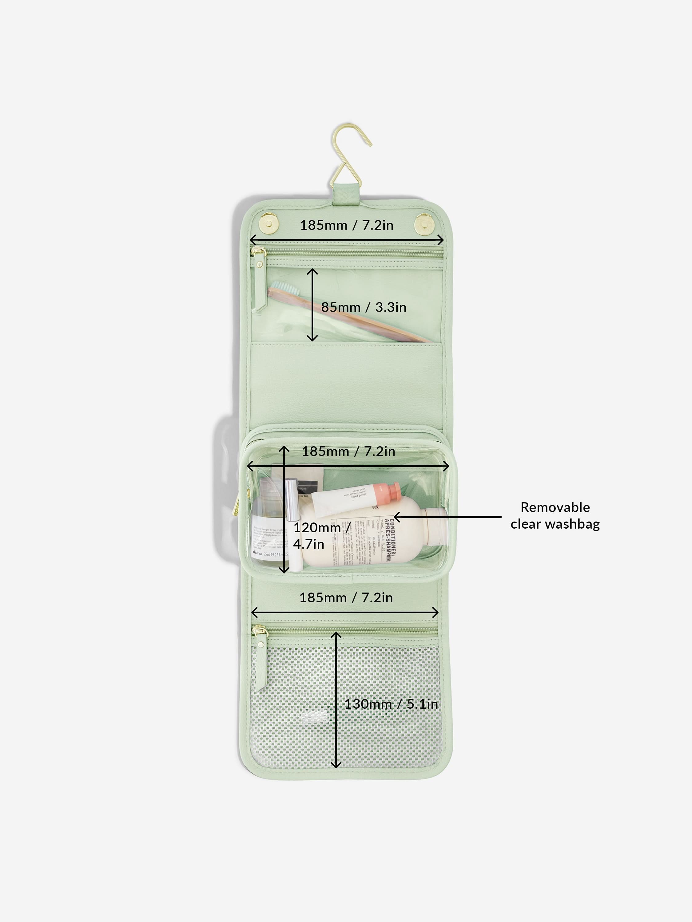 Stackers kleine hangende Toilettas Saliegroen - Mystackers