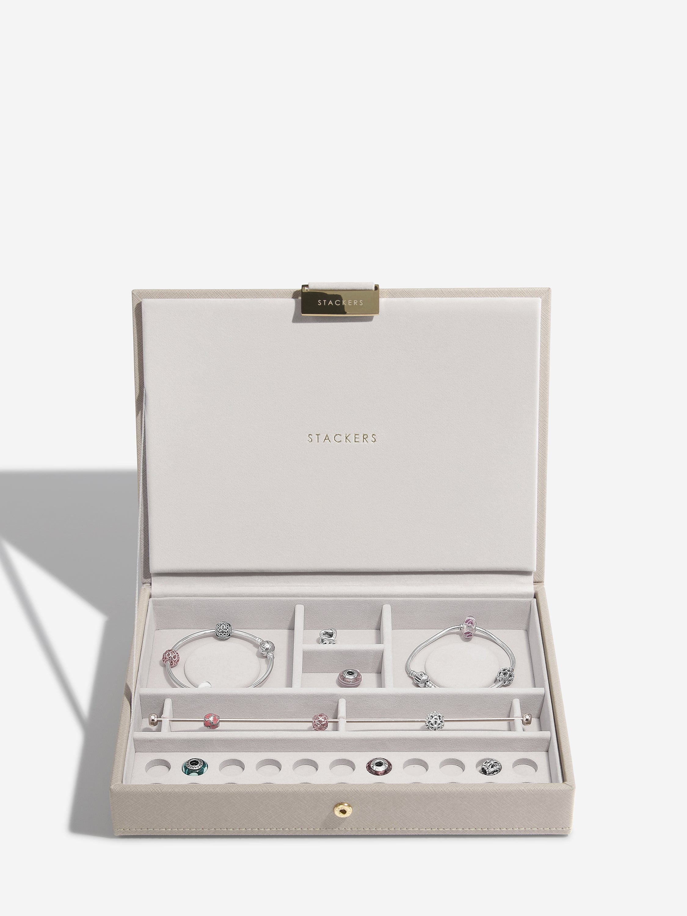 Stackers Charm Lid for Classic Jewellery Box Taupe