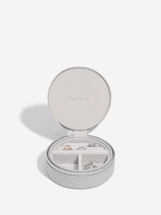Stackers Ronde Travel Jewellery Box Grijs - Mystackers