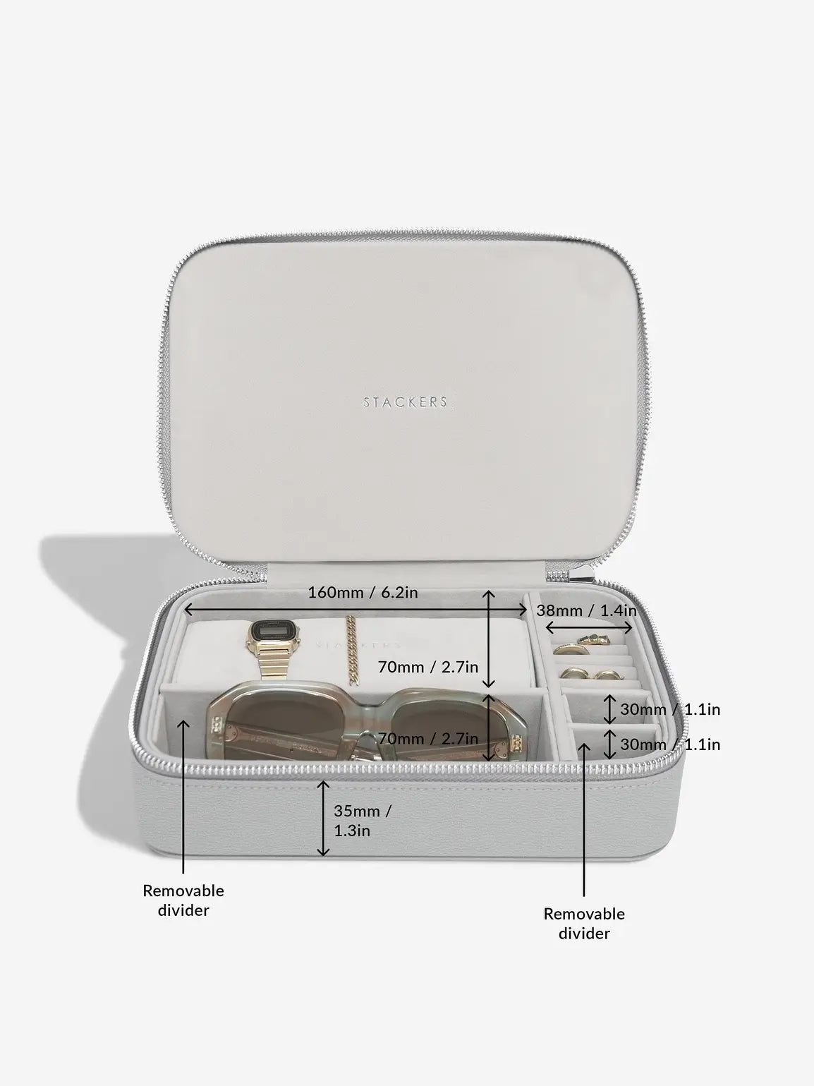 Stackers Travel & Accessory Box Grey