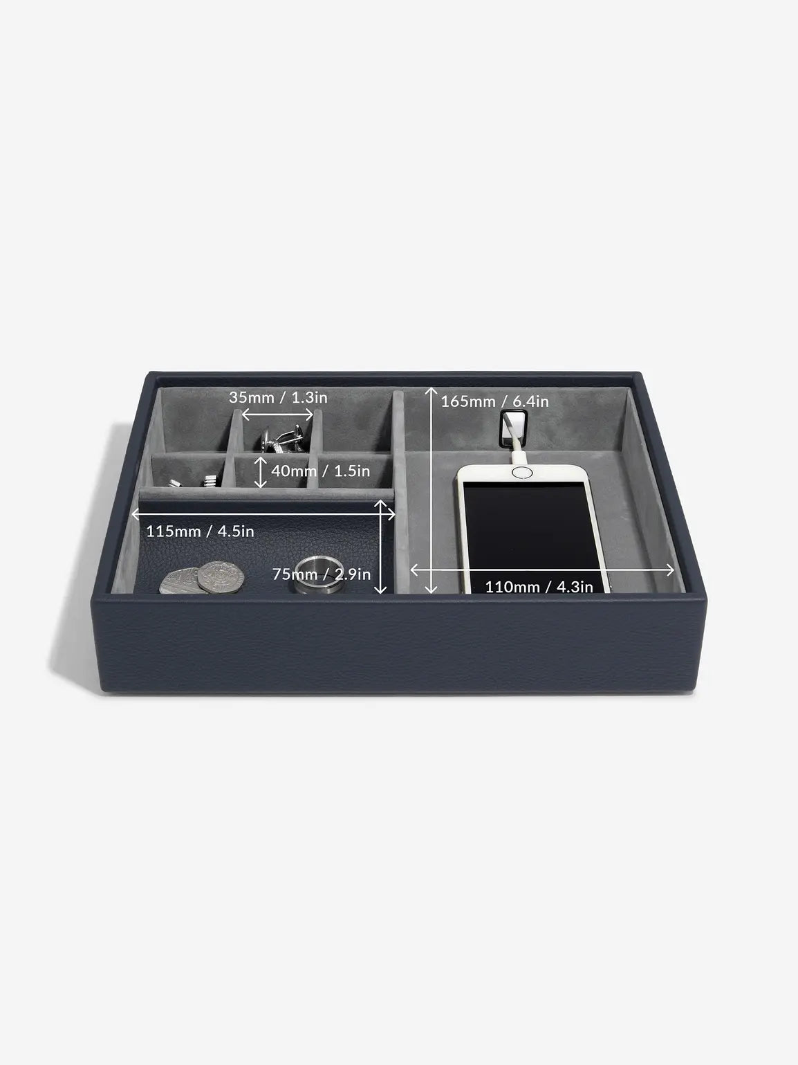 Stackers Organizer met doorzichtig deksel Marineblauw - Mystackers