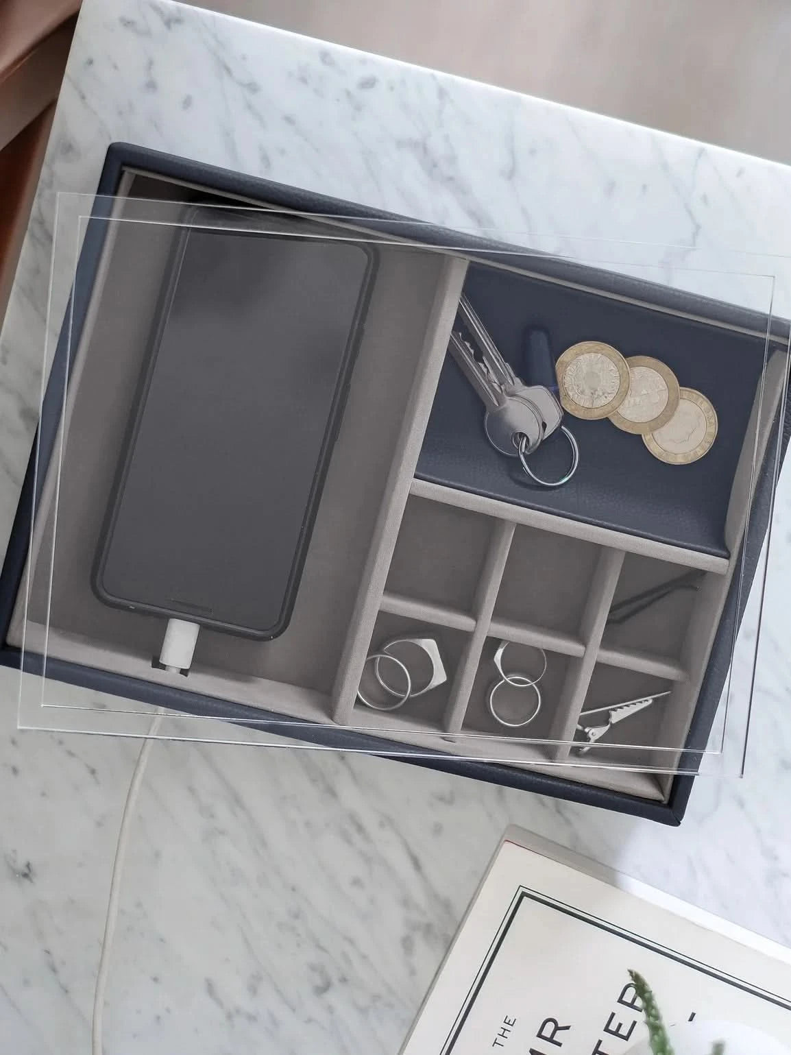 Stackers Organizer met doorzichtig deksel Marineblauw - Mystackers