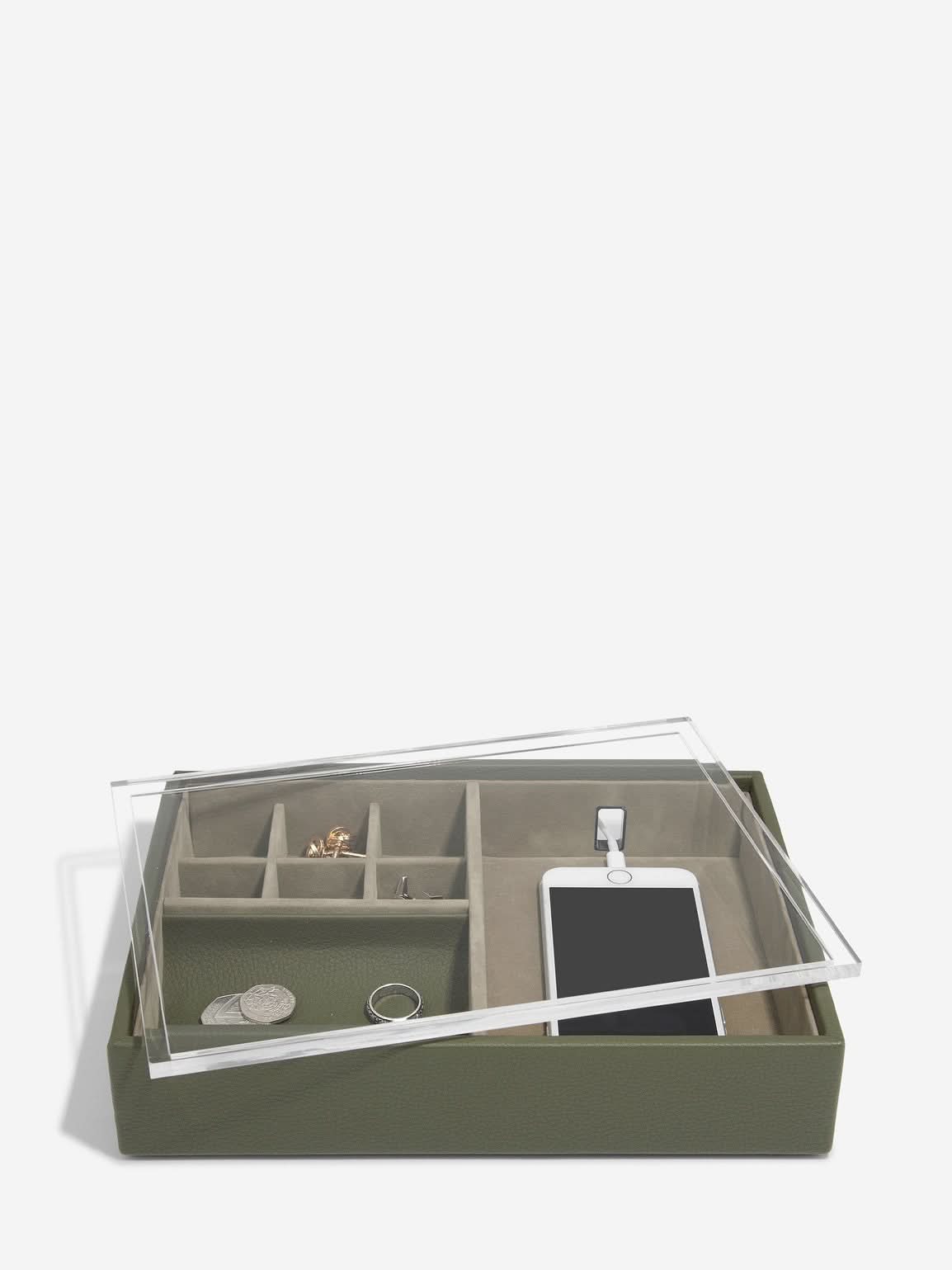 Stackers Organizer met doorzichtig deksel Olijfgroen - Mystackers