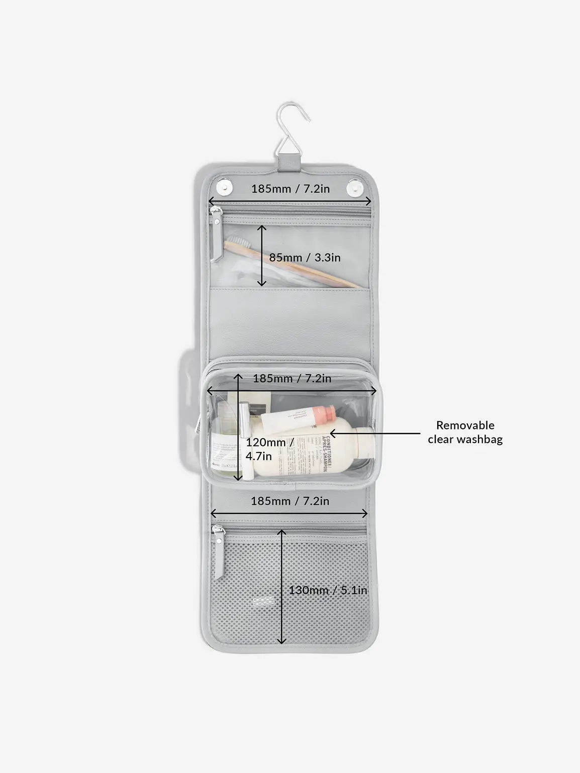 Stackers kleine hangende Toilettas Grijs - Mystackers