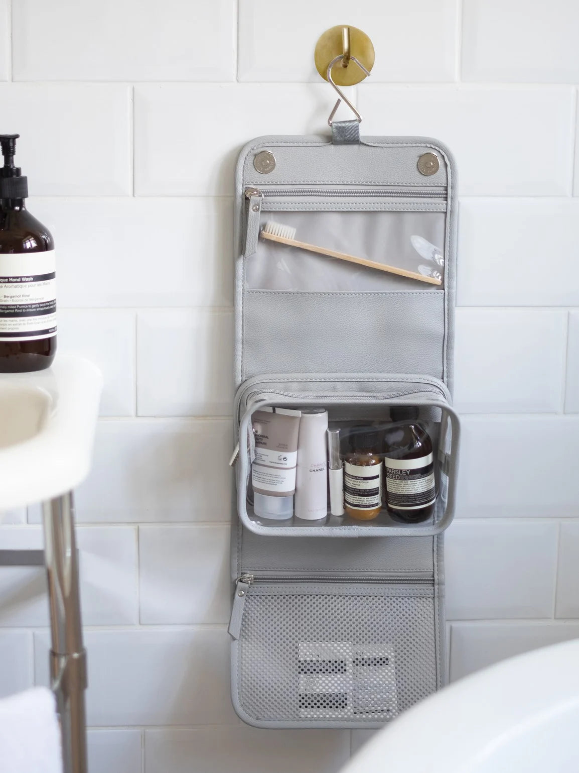 Stackers kleine hangende Toilettas Grijs - Mystackers