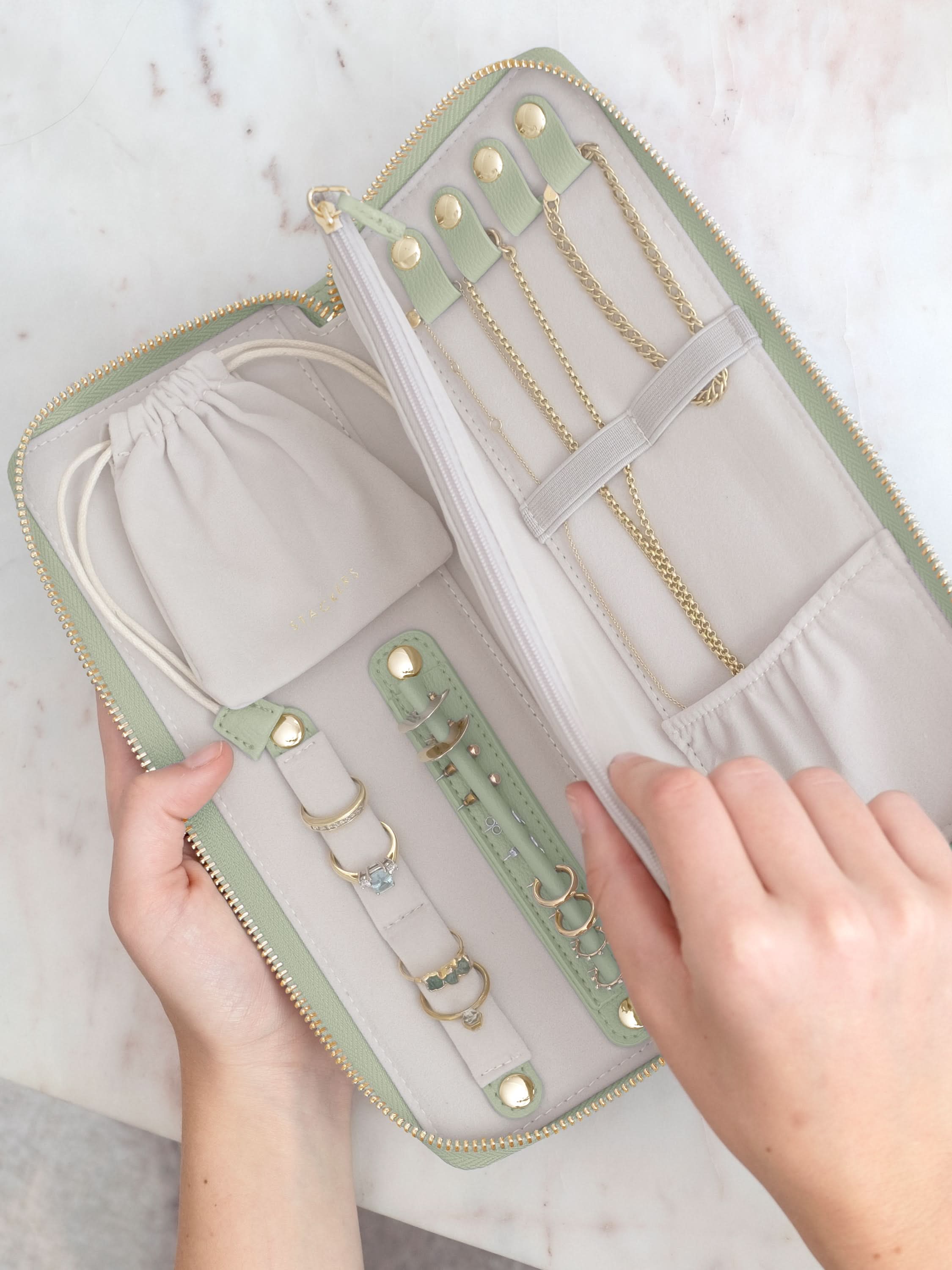 Stackers Jewellery Roll Saliegroen - Mystackers