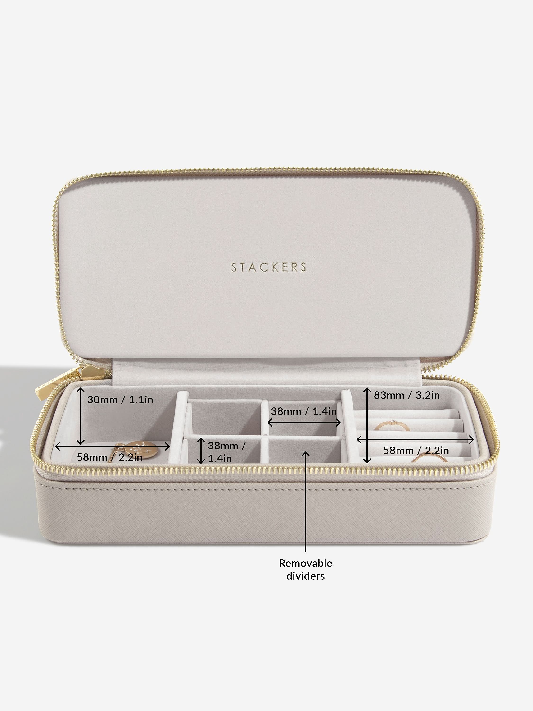 Stackers Large + Petite Travel Box Taupe - Mystackers