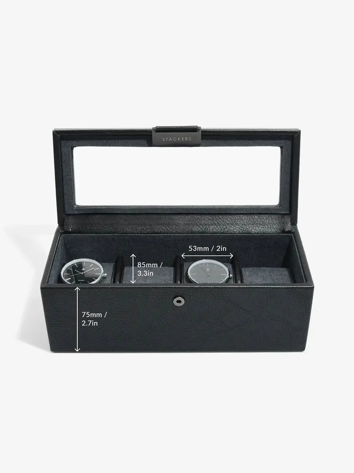 Stackers Vierdelige Horlogedoos Zwart - Mystackers