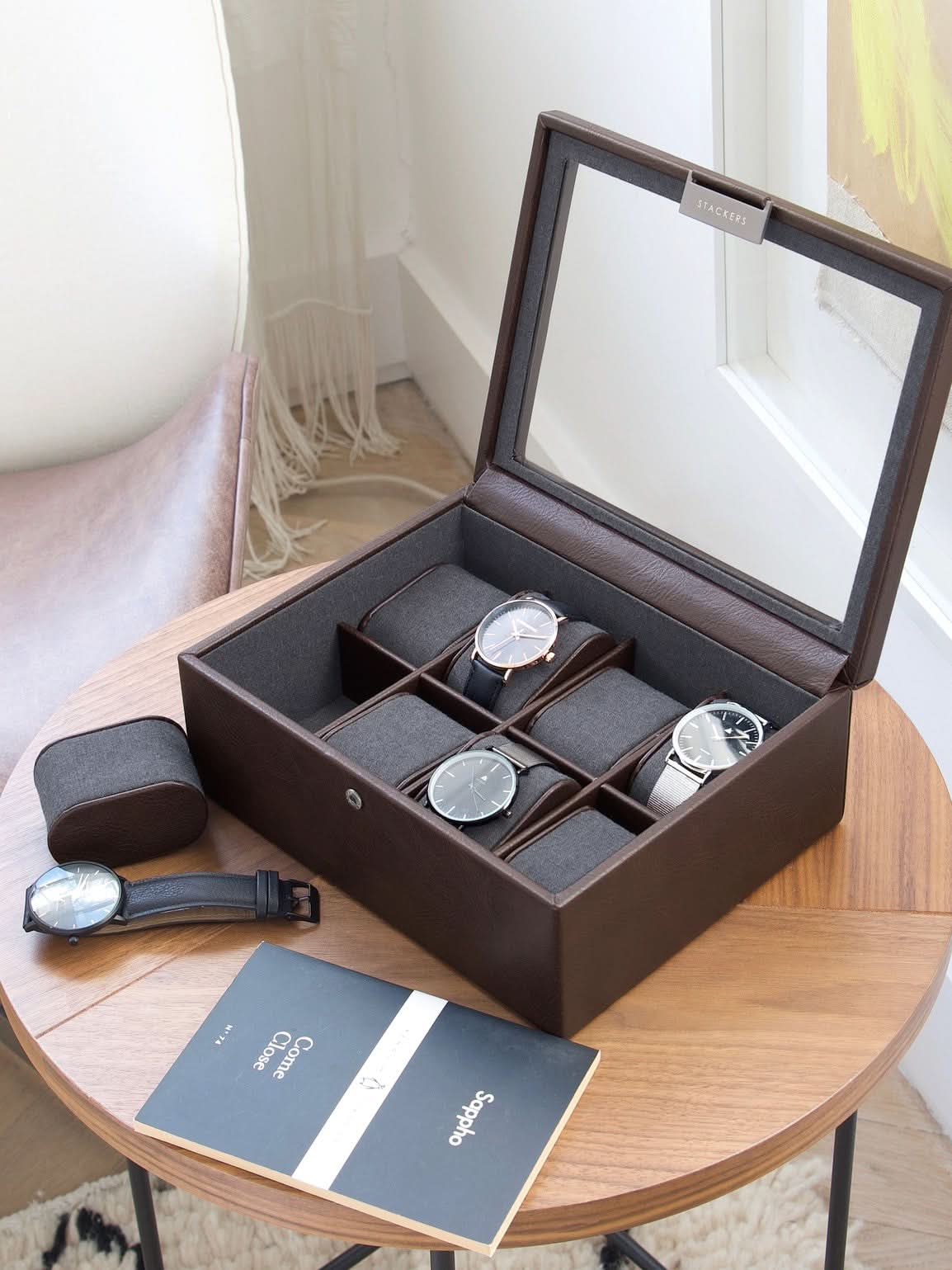 Stackers Achtdelige Horlogebox Bruin - Mystackers