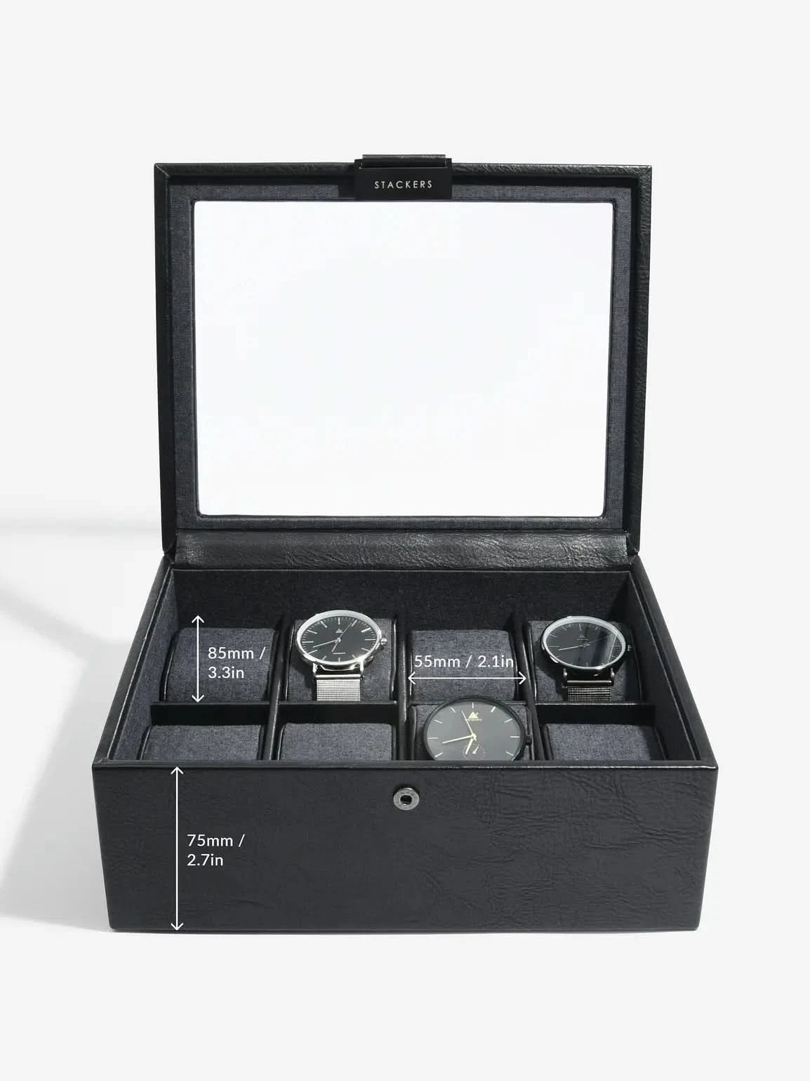 Stackers Achtdelige Horlogebox Zwart - Mystackers