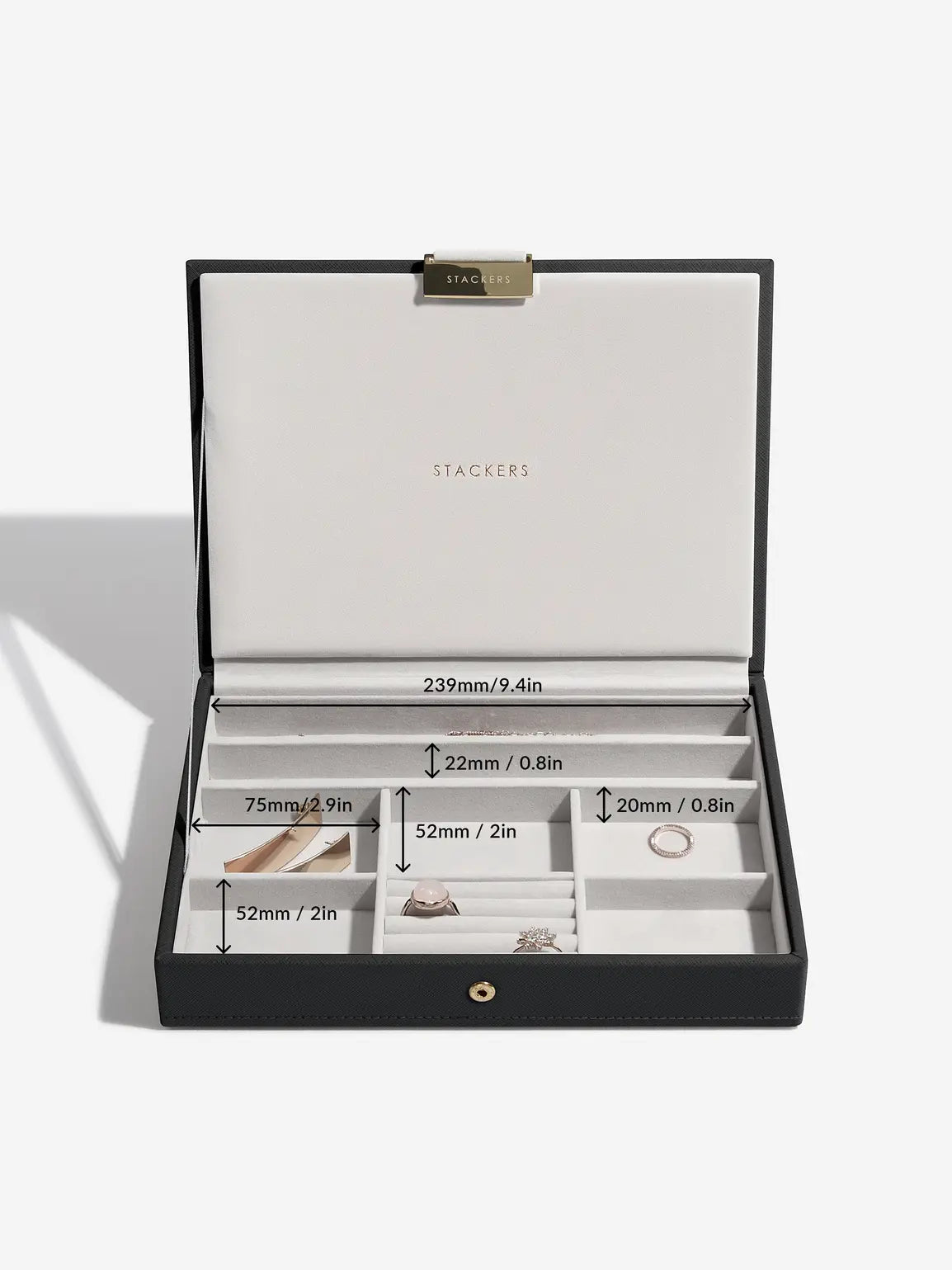 Stackers Lid for Classic Jewellery Box Black