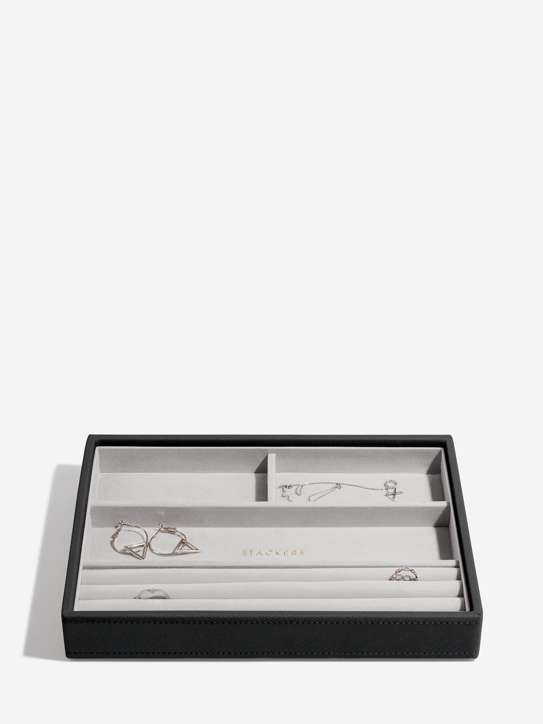 Stackers Ring & Armbandenlaag voor Klassieke Juwelendoos Zwart - Mystackers