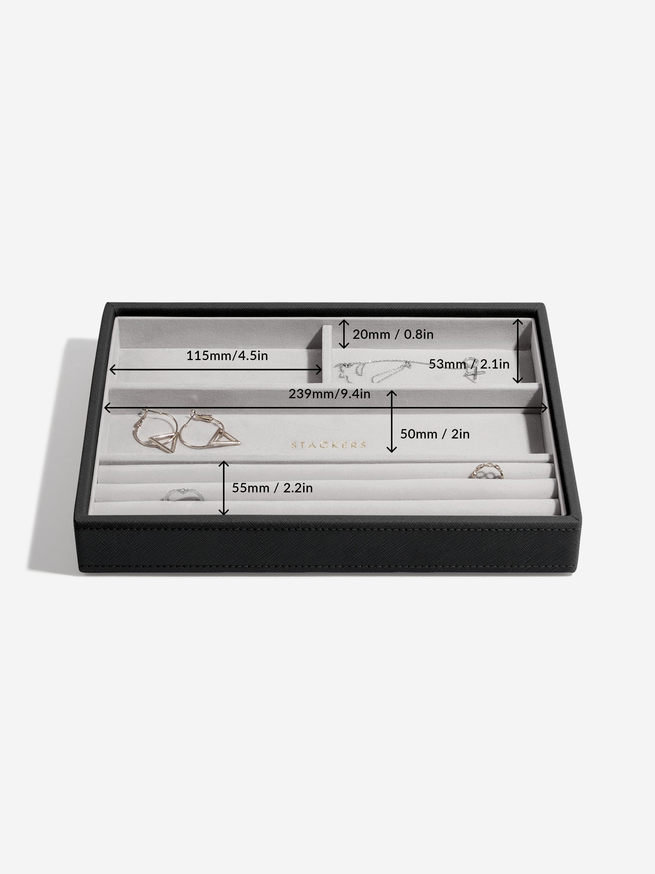 Stackers Ring & Bracelet Layer for Classic Jewellery Box Black