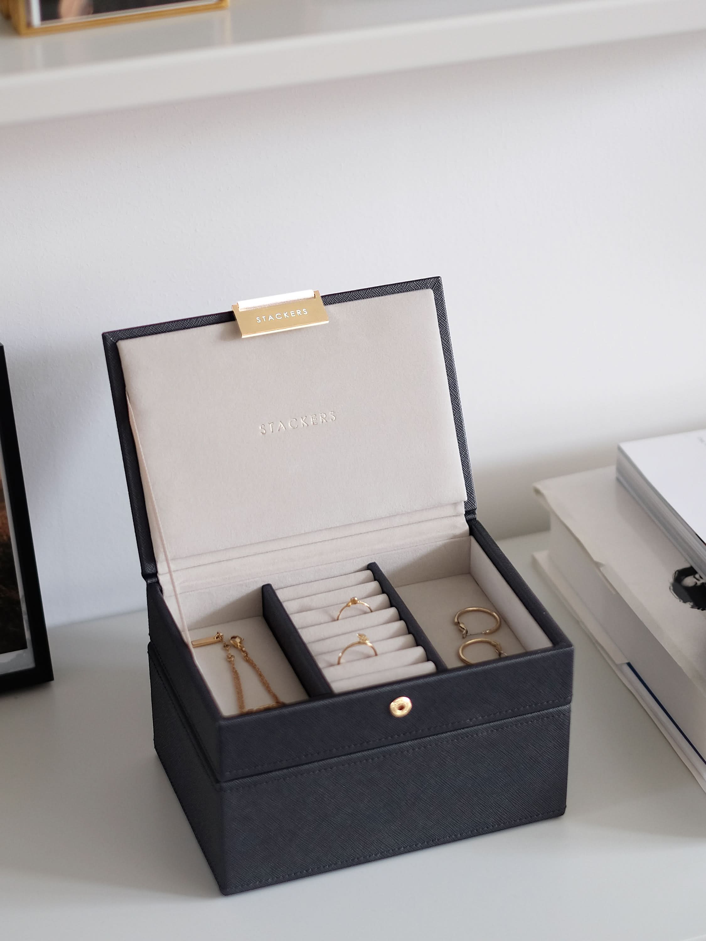 Stackers Mini Juwelendoos Set van 2 Zwart - Mystackers