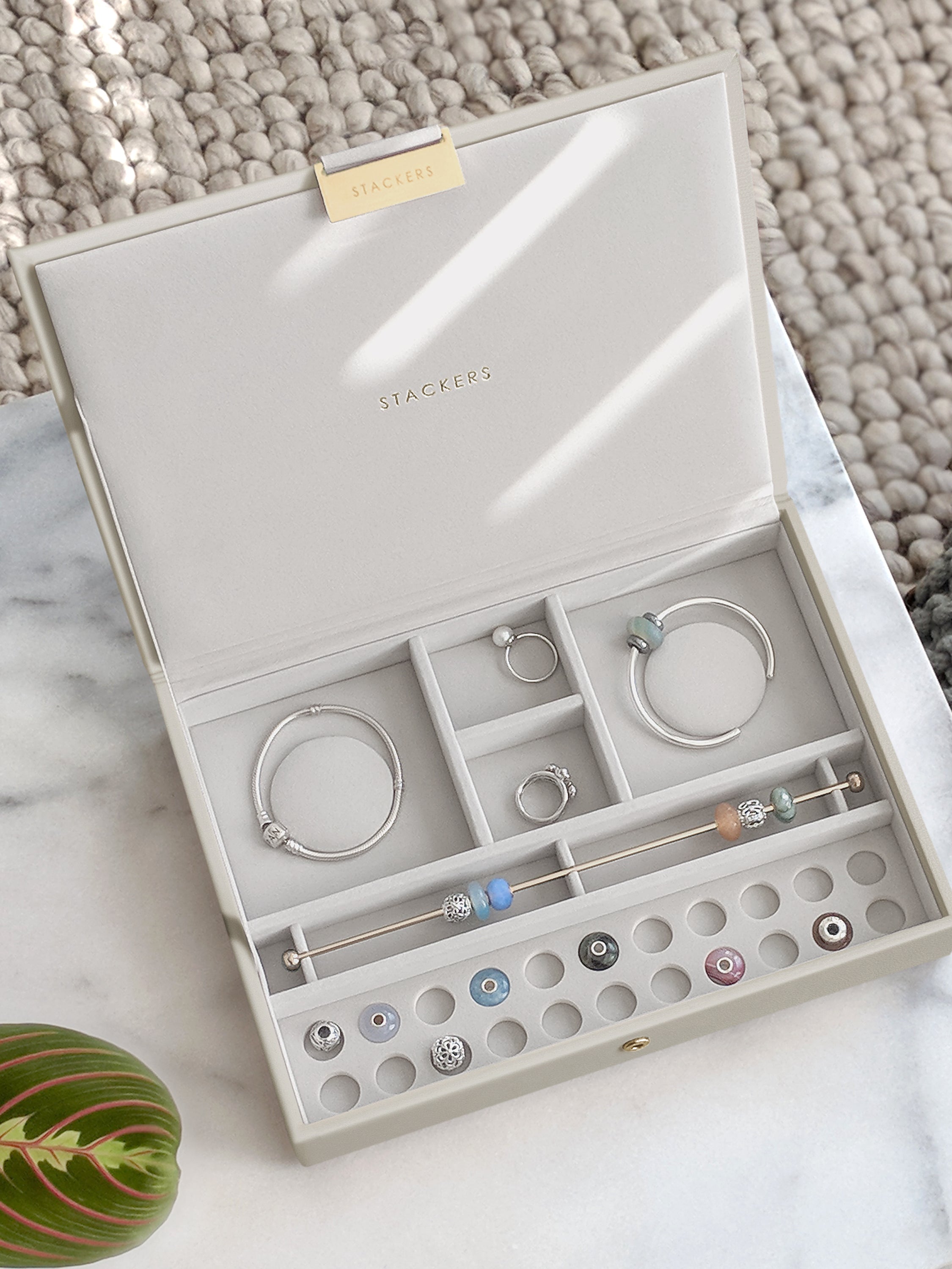 Stackers Charm Lid for Classic Jewellery Box Oatmeal