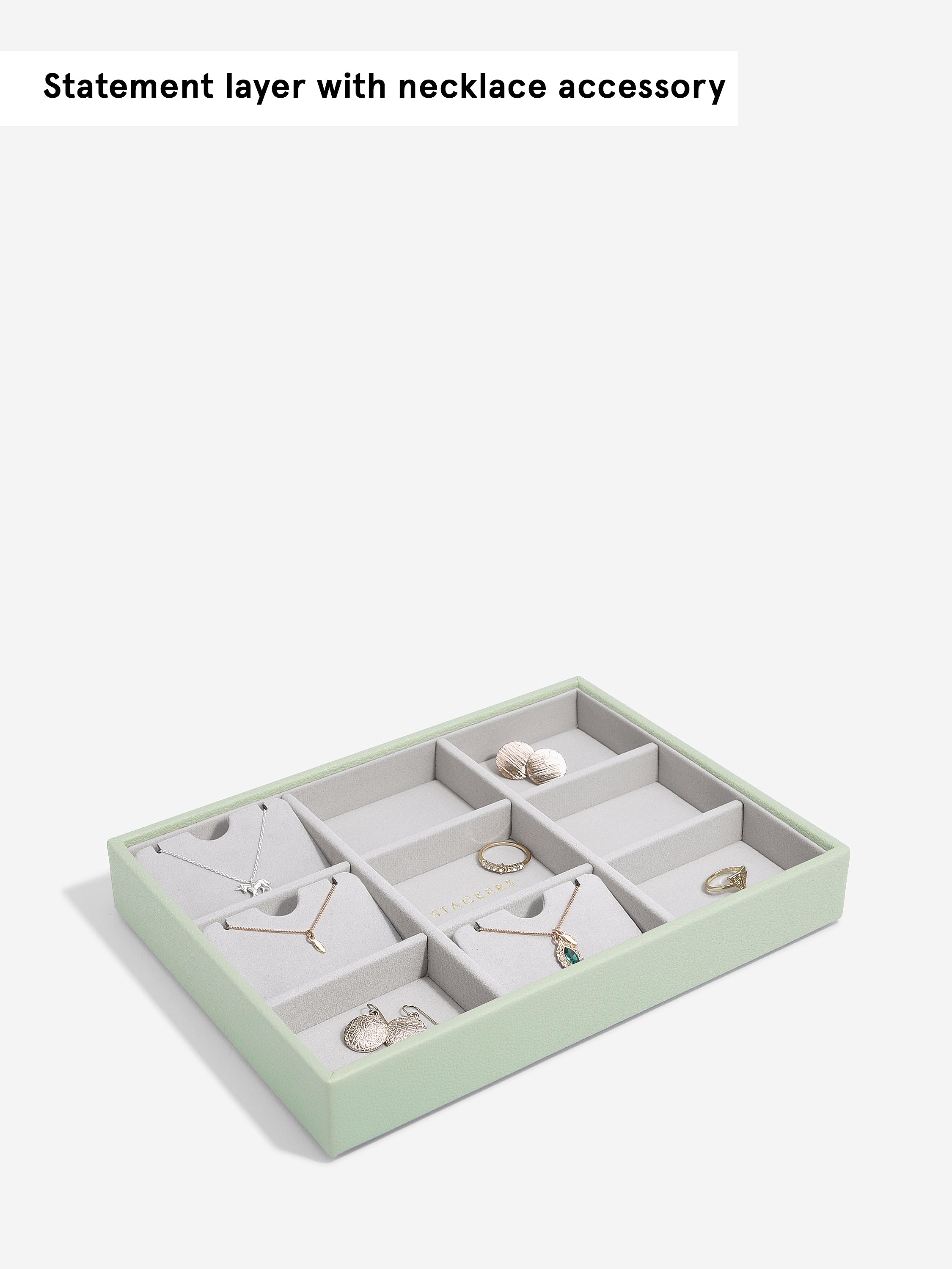 Stackers Standard Jewellery Layer for Classic Jewellery Box Sage Green