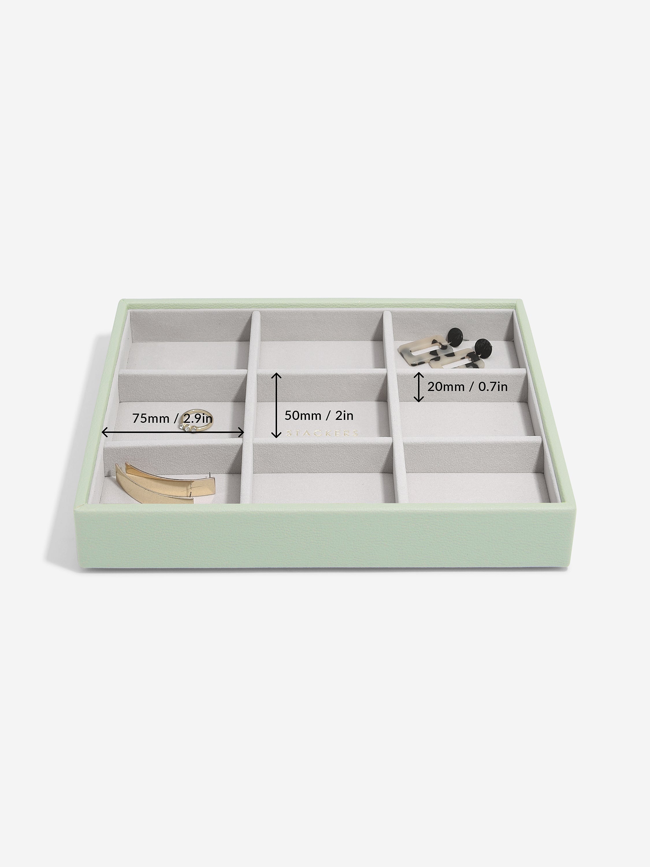 Stackers Standard Jewellery Layer for Classic Jewellery Box Sage Green