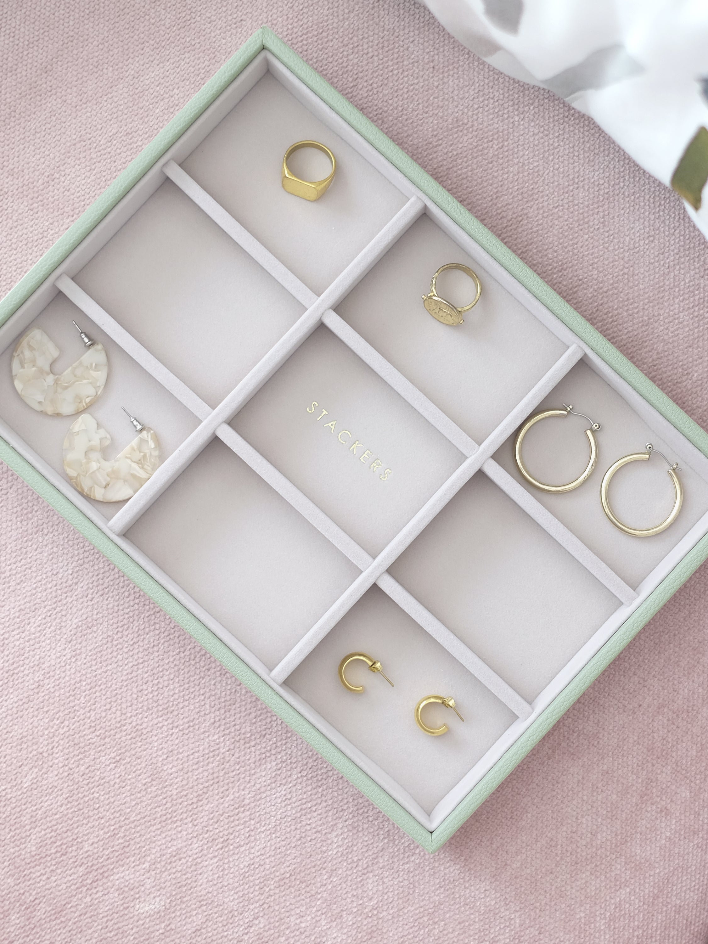 Stackers Standard Jewellery Layer for Classic Jewellery Box Sage Green