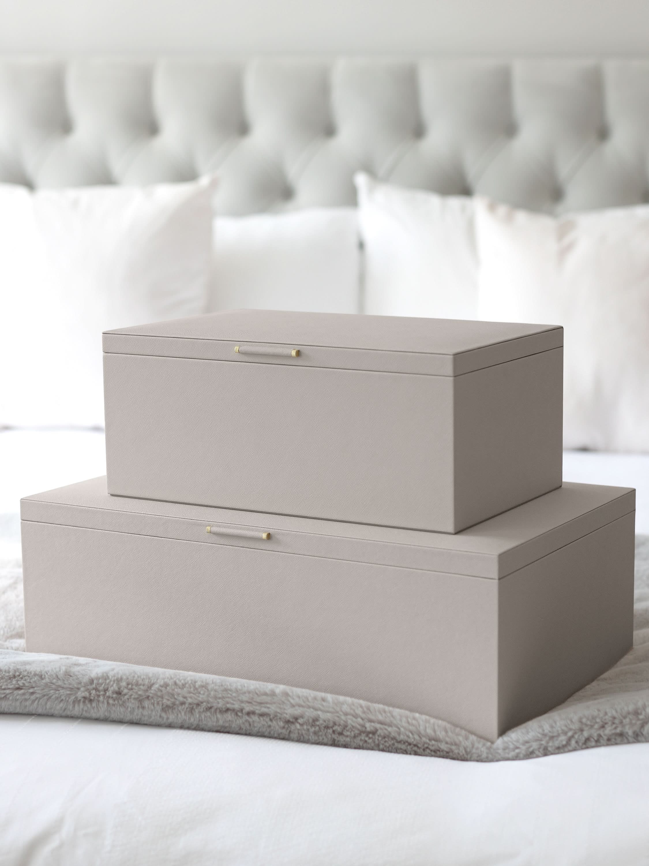 Stackers Storage Box Set of Two Taupe
