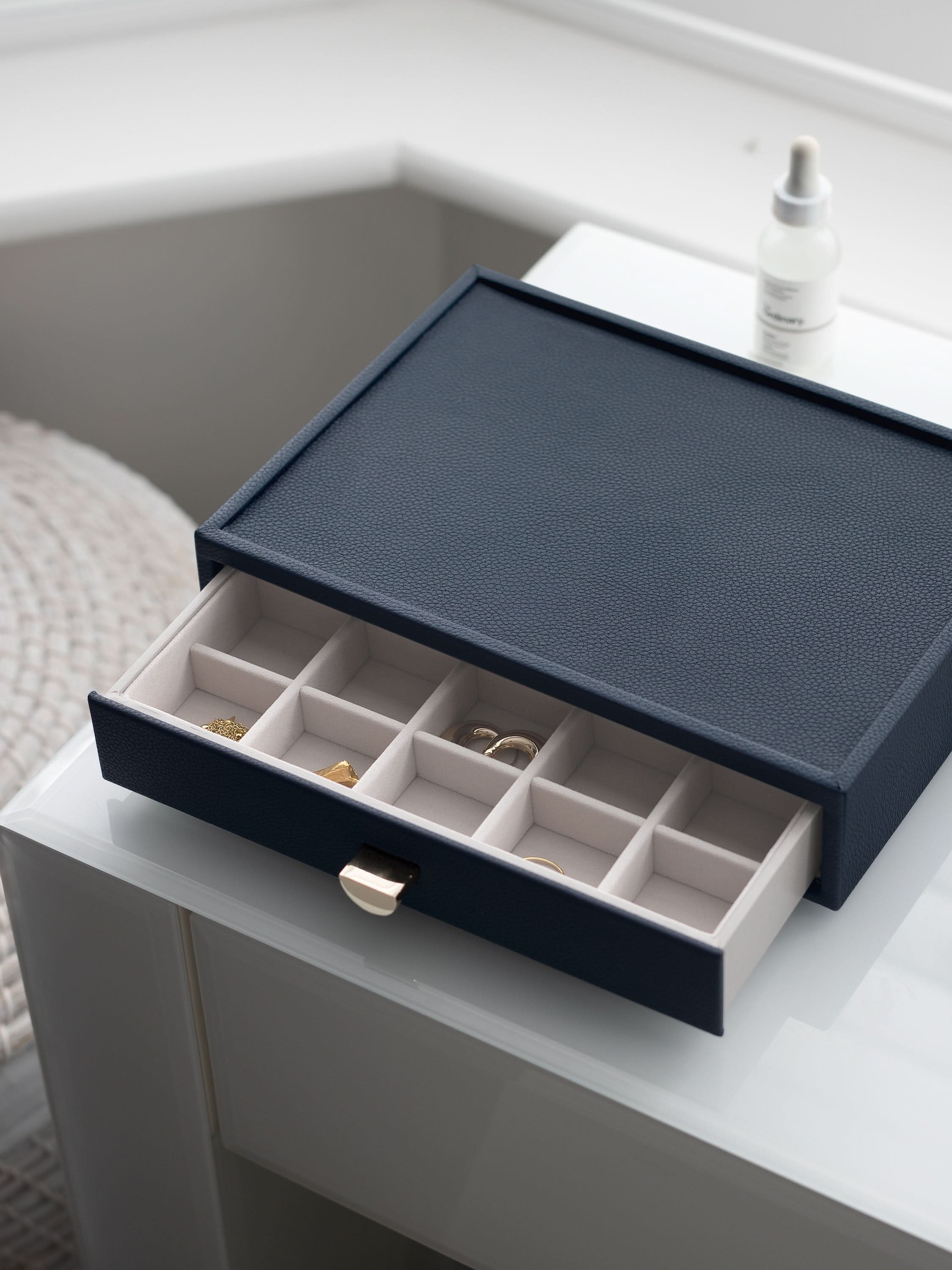 Stackers Small Jewellery Drawer for Classic Display Jewellery Box Navy Blue