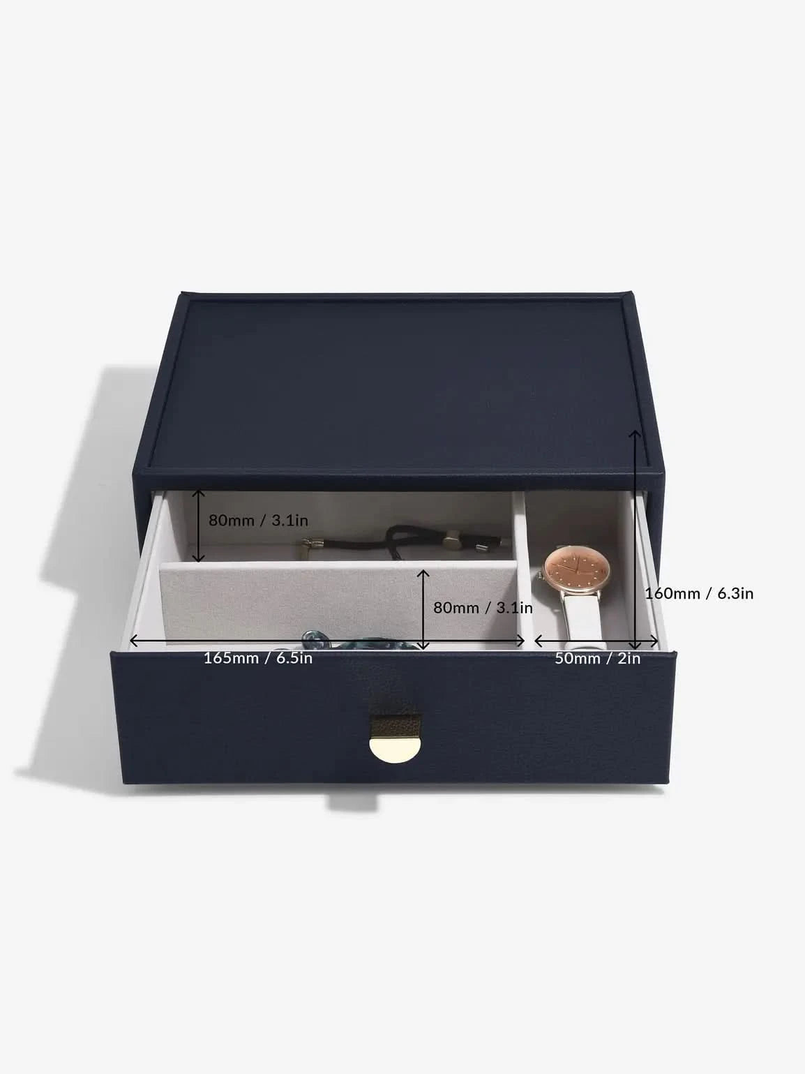 Stackers Accessoirelade voor Klassieke Display Juwelendoos Marineblauw - Mystackers