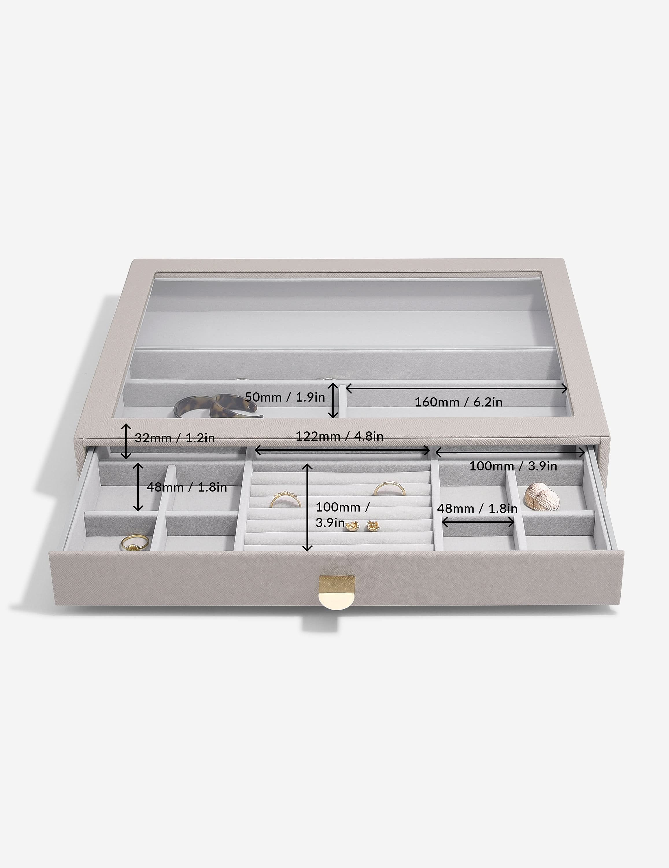 Stackers XL Ringen & Armbandenlade Display Taupe - Mystackers