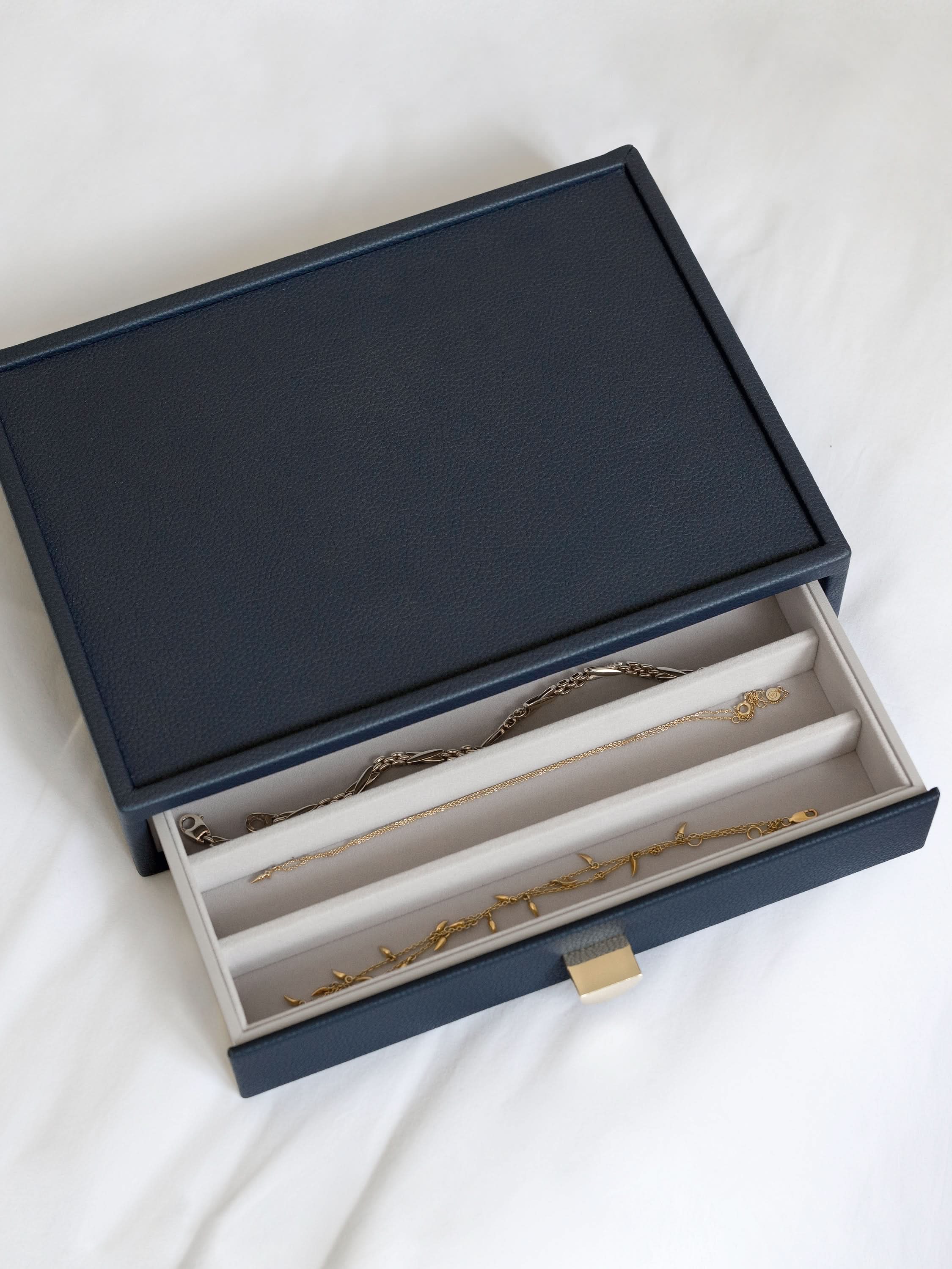 Stackers Necklace Drawer for Classic Display Jewellery Box Navy Blue