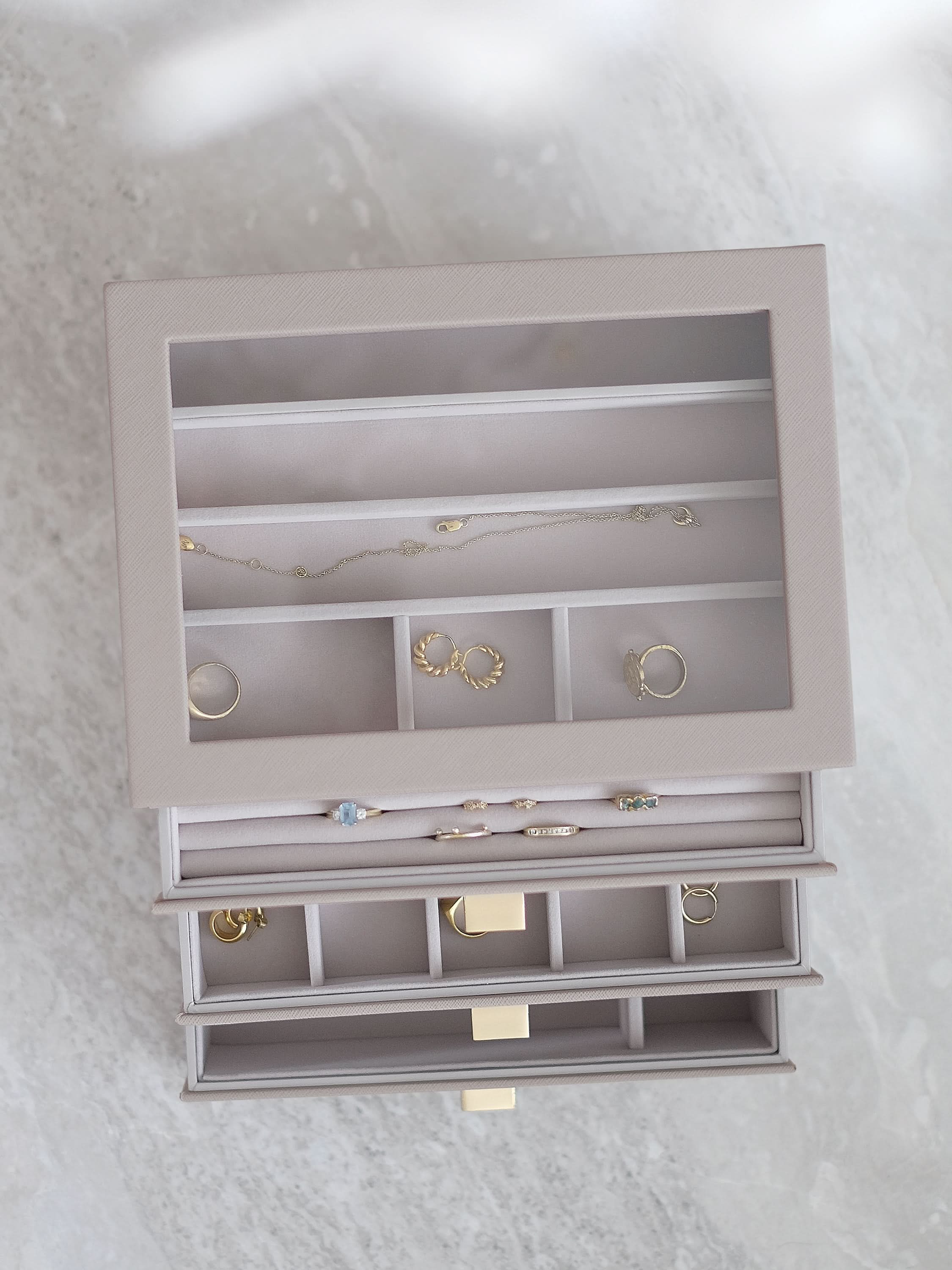 Stackers Classic Display Jewellery Box Set of 3 Taupe