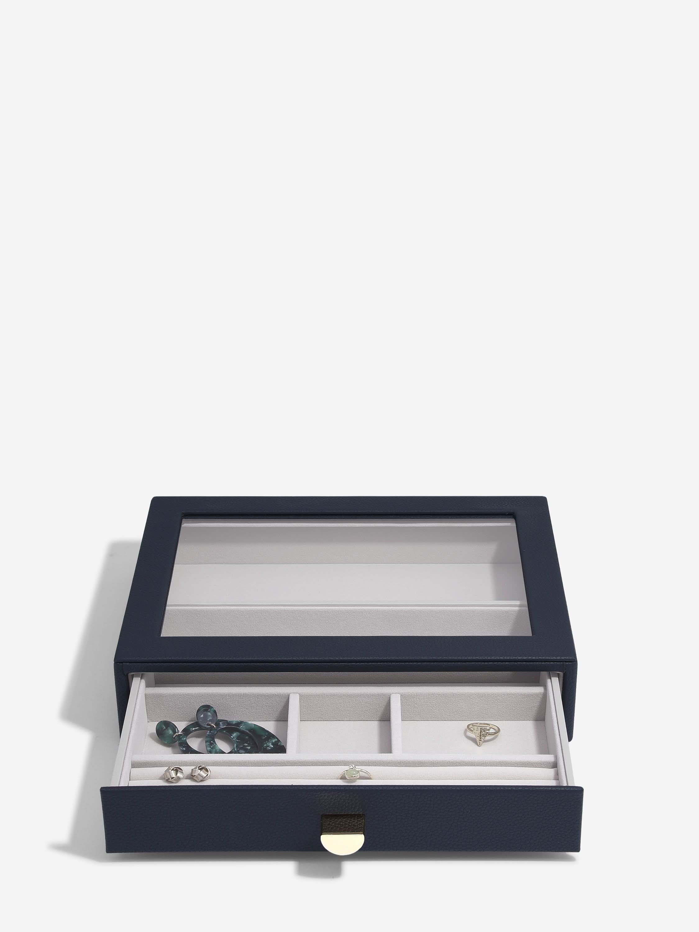 Stackers Klassieke Display Juwelendoos Set van 3 Marineblauw - Mystackers